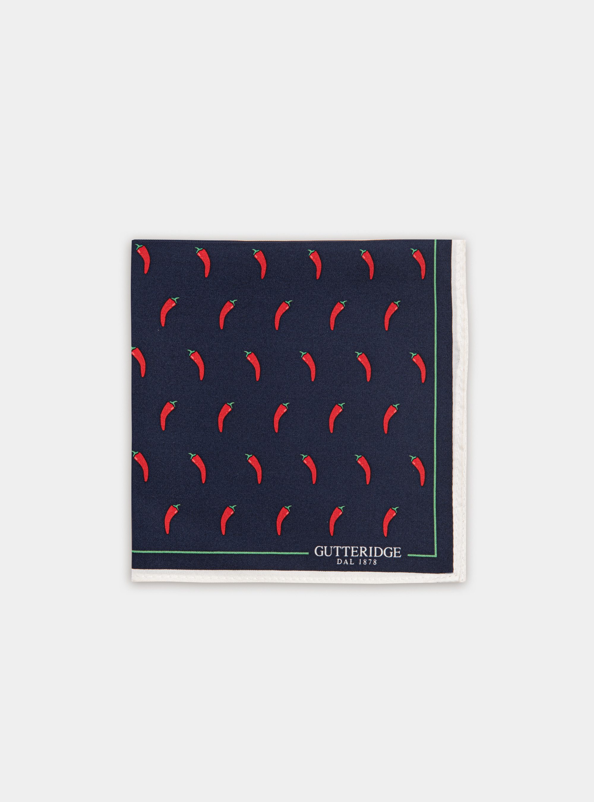 Pochette in seta a fantasia stampata, BLU NAVY