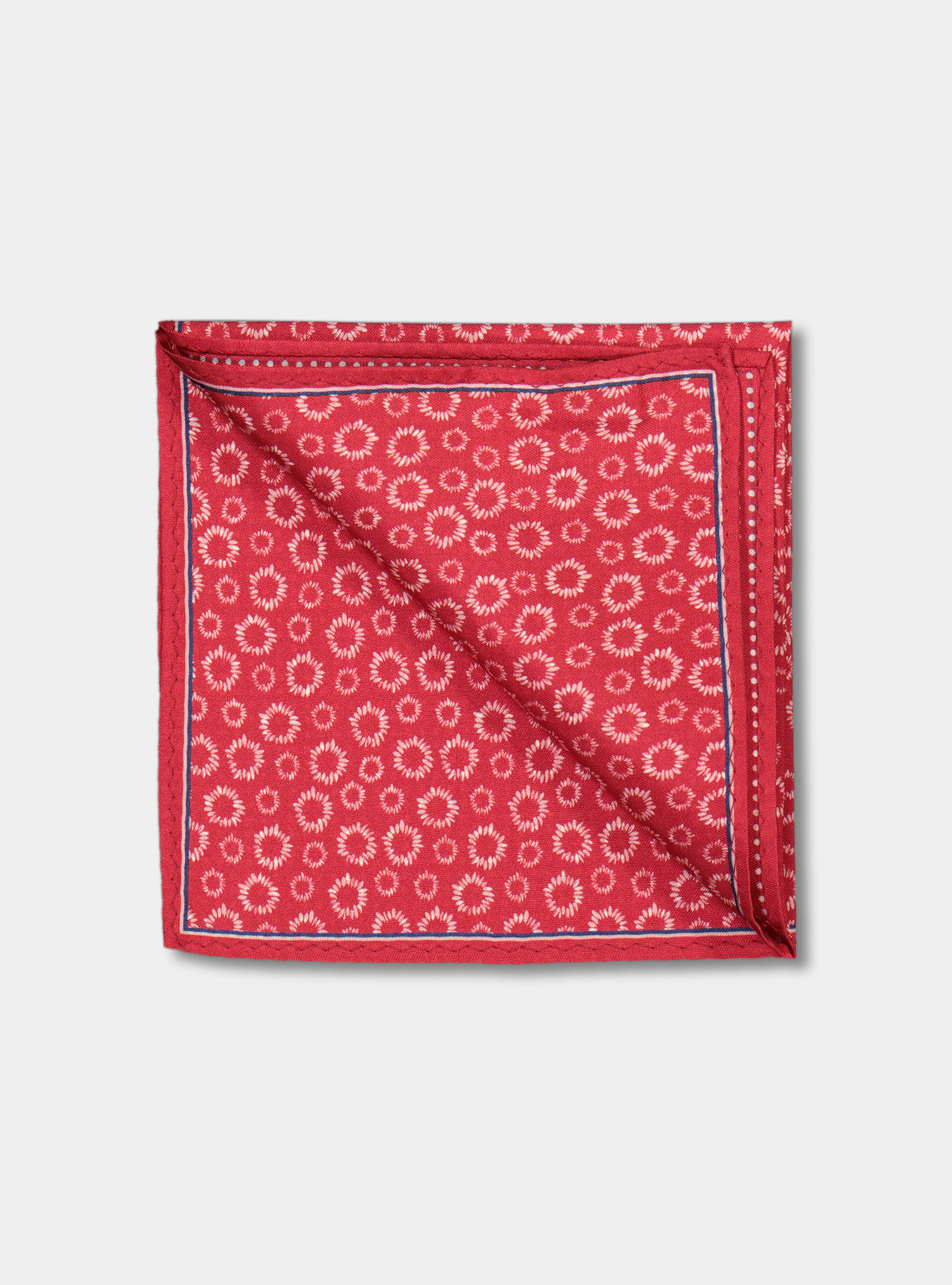 Pochette fantasia in seta stampata, ROSSO