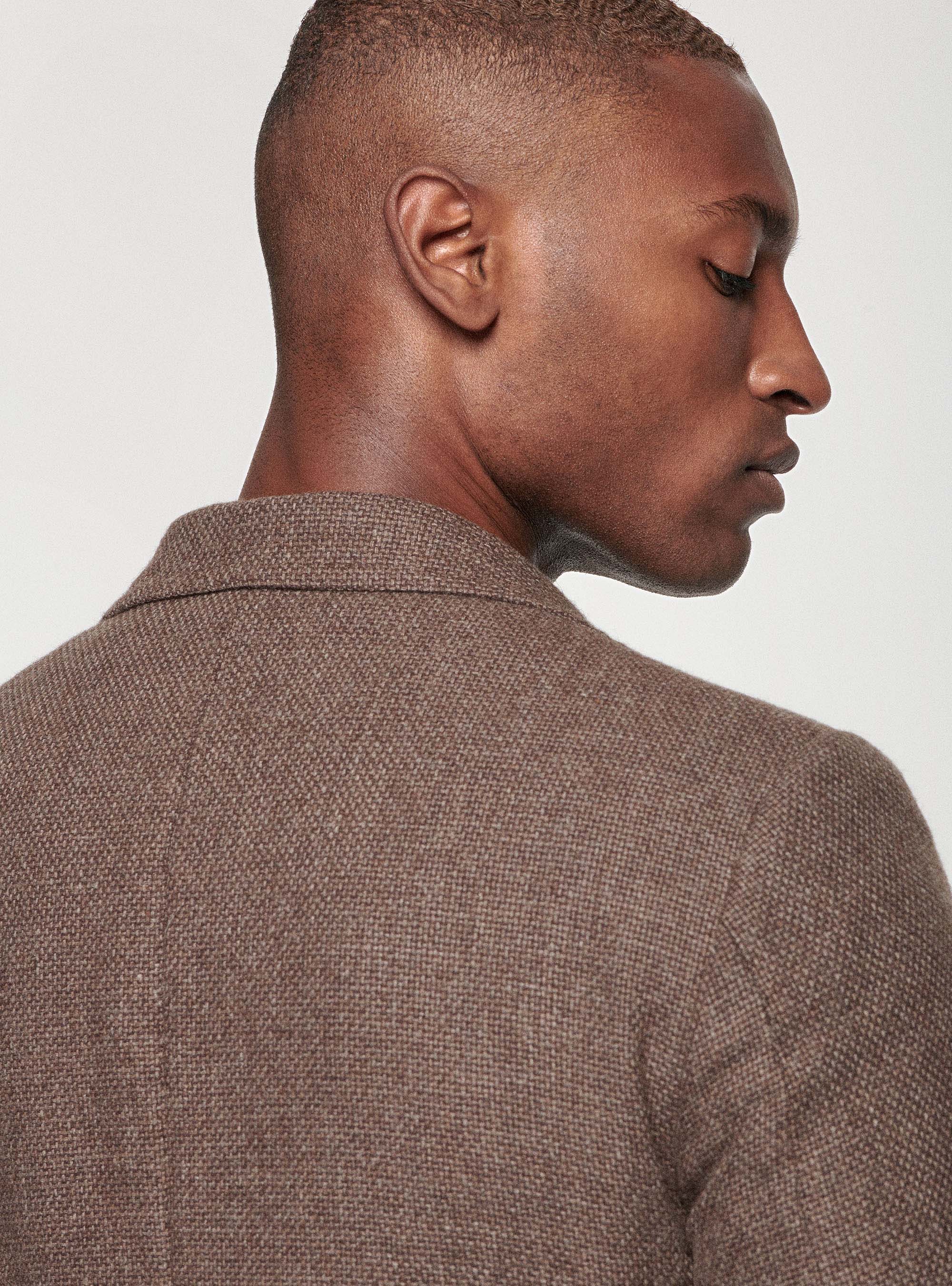 Giacca in lana cotone e cashmere, FANGO