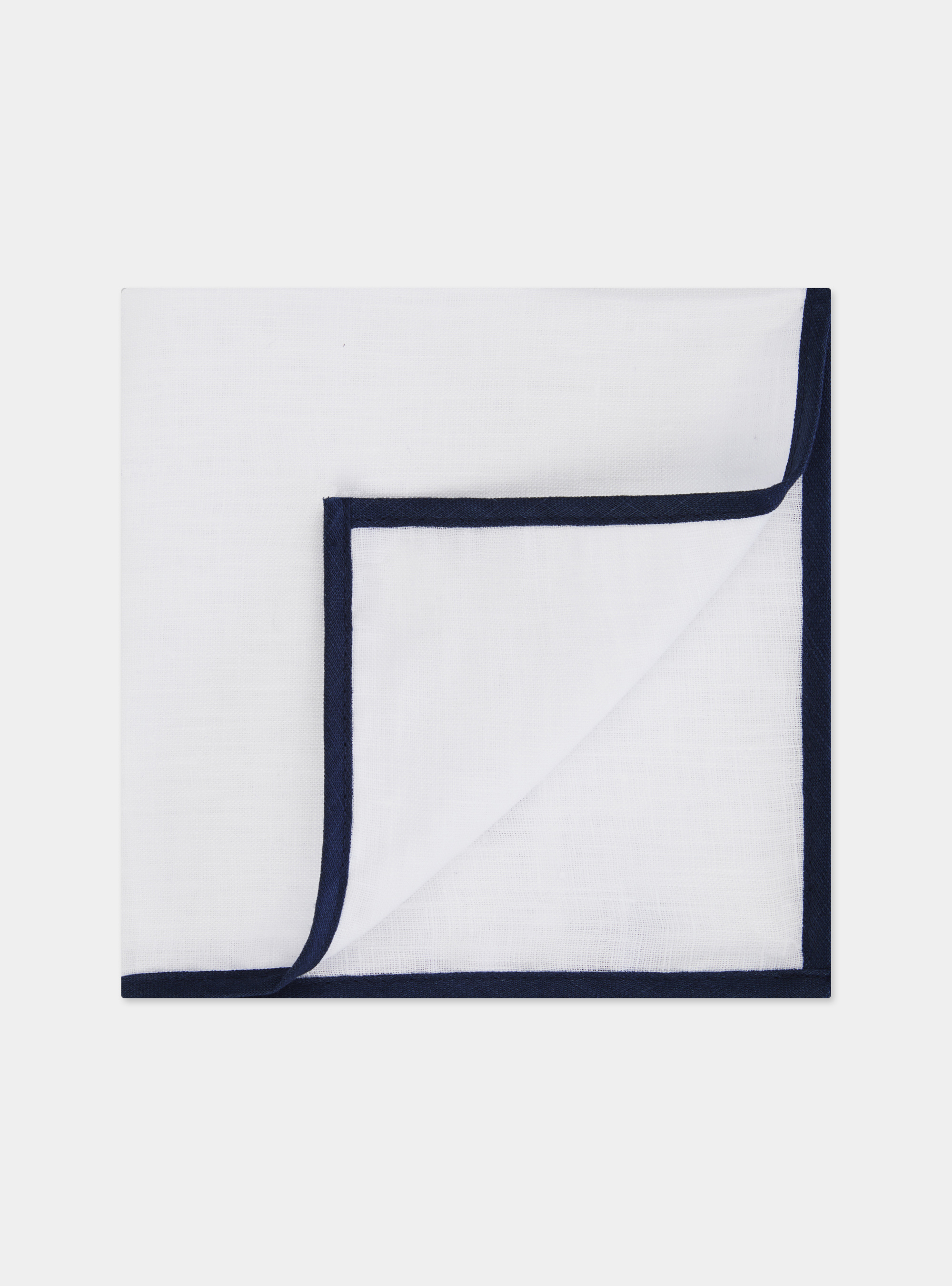 Pochette in lino, BIANCO/BLU NAVY