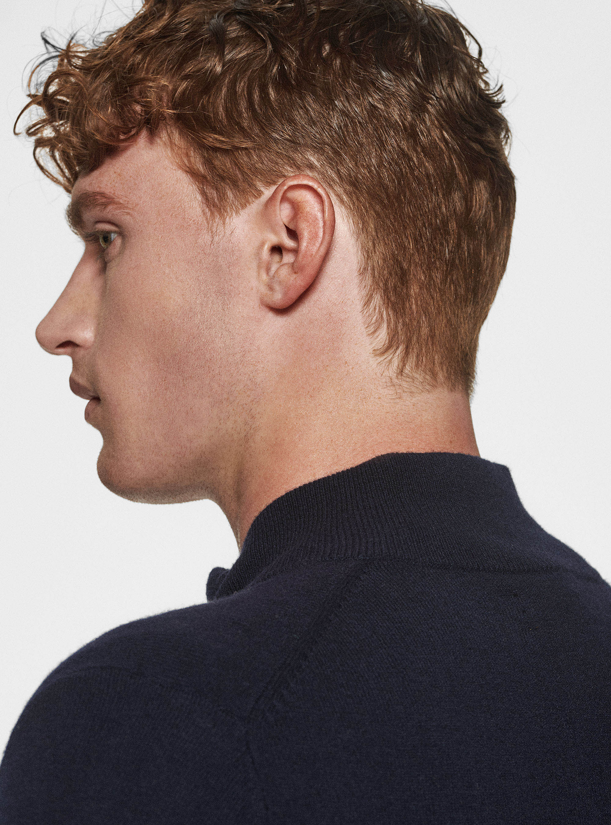 Cardigan in maglia con zip in lana lambswool e cashmere, BLU NAVY