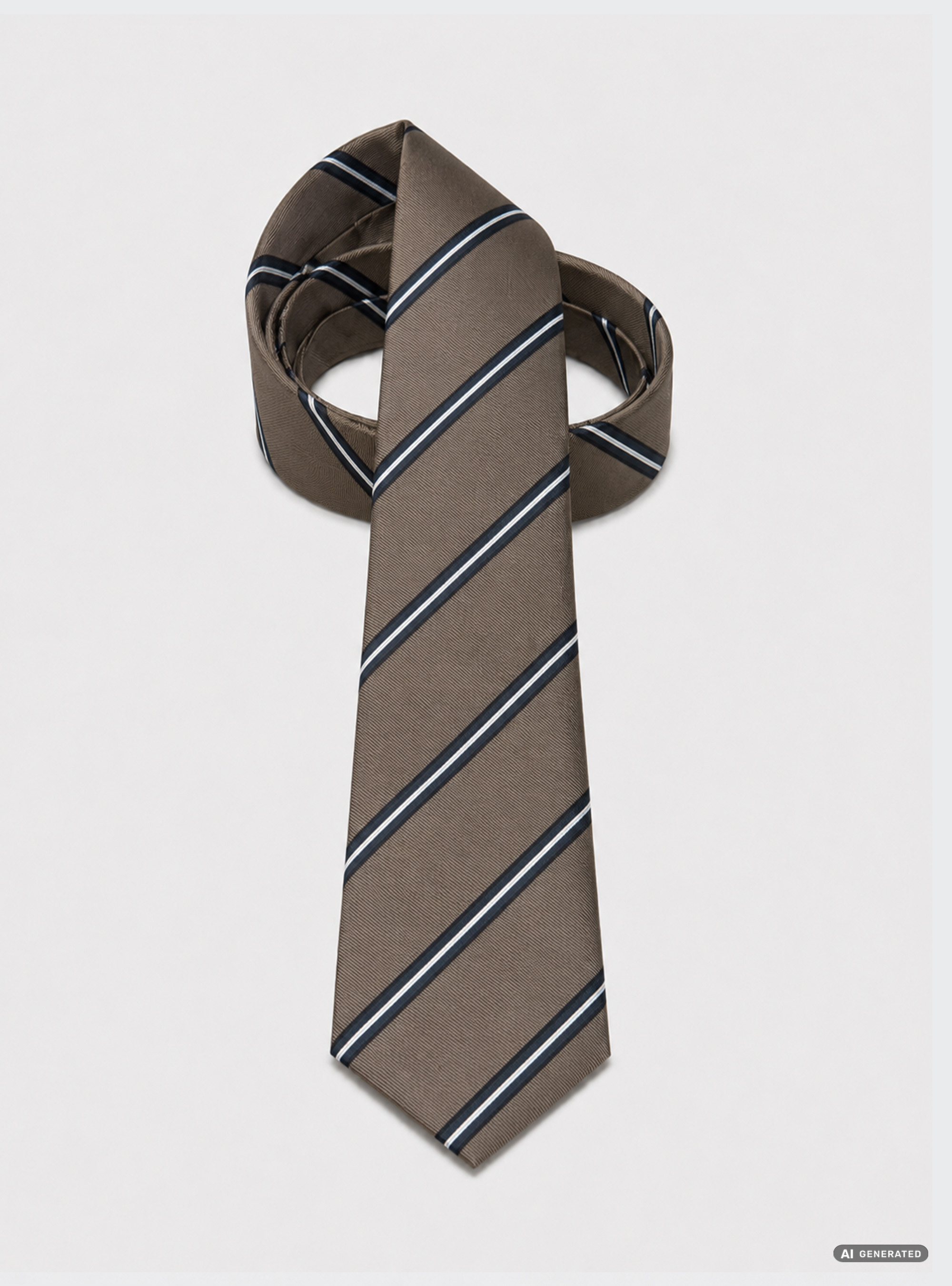 Cravatta in twill di seta rigata, BROWN