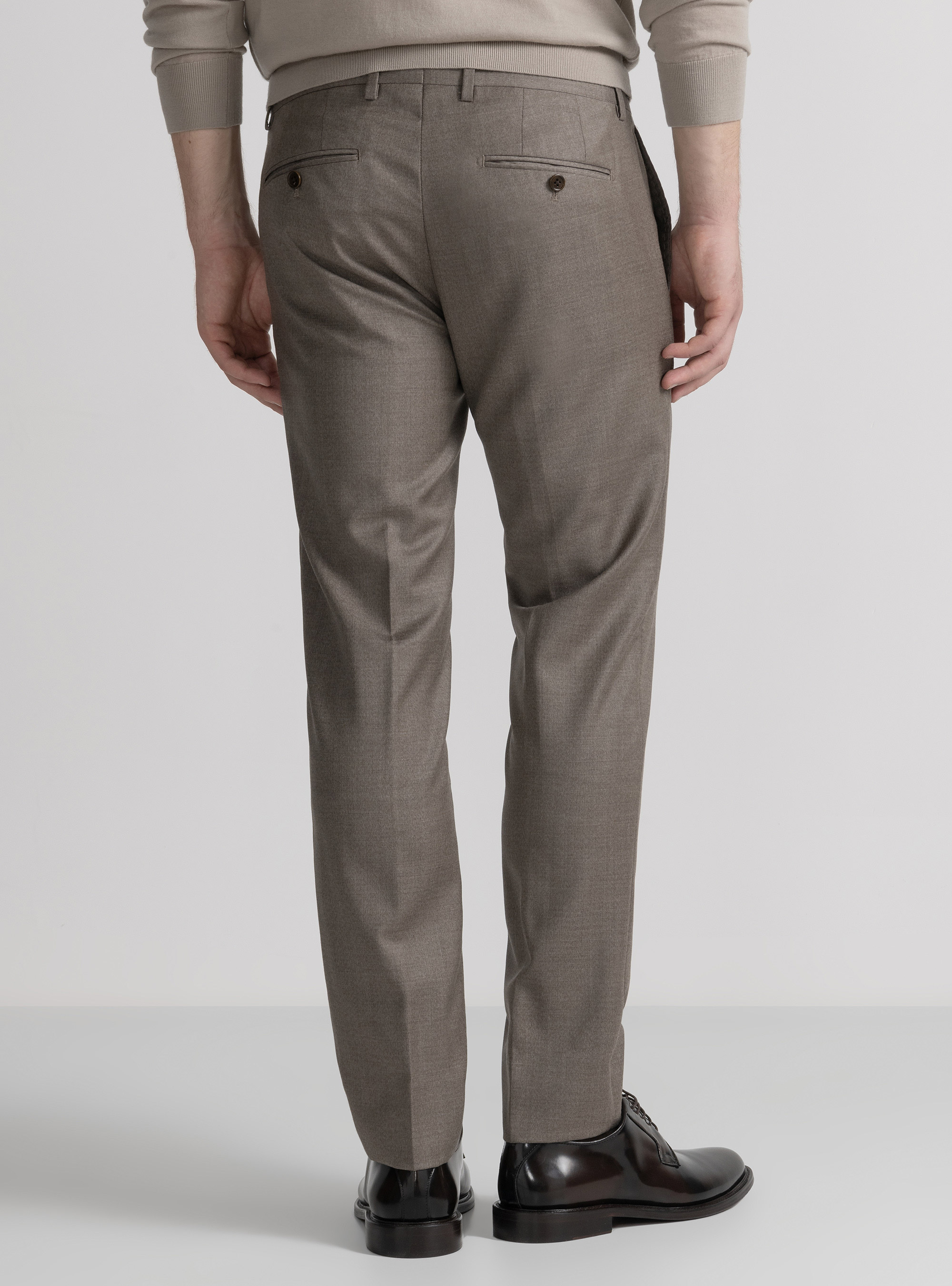 Pantaloni in pura lana superfine 110's, SABBIA