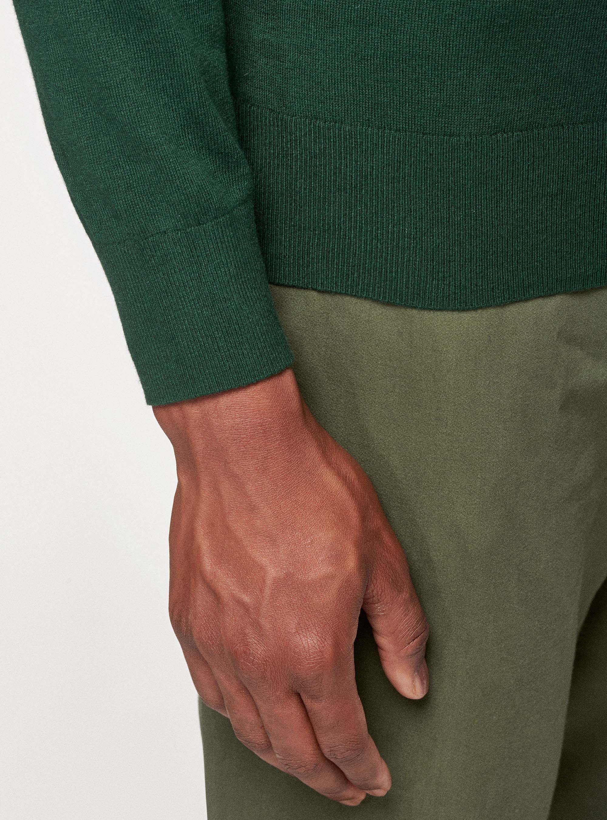 Silk and cashmere cotton turtleneck, GREEN