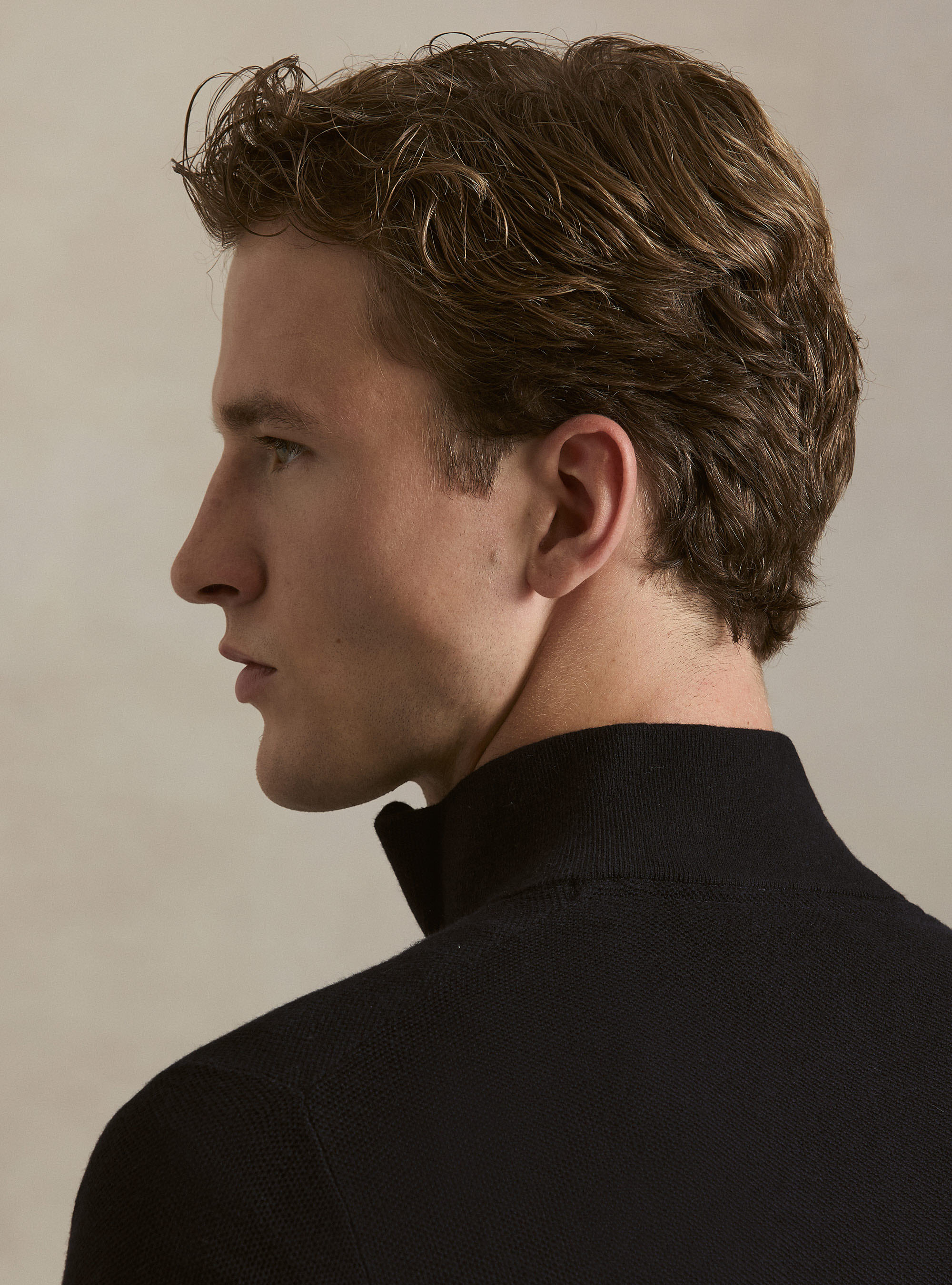 Maglia con mezza zip nido d'ape in cotone cashmere, AZUL MARINO