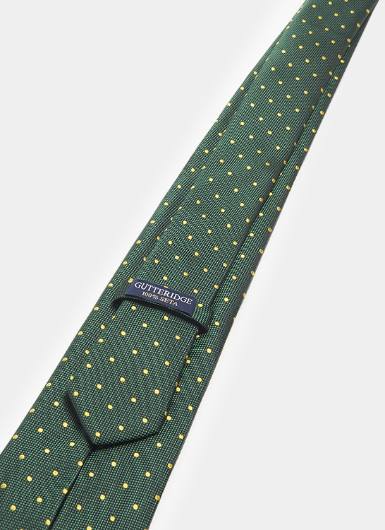 Cravatta in seta a pois, VERDE