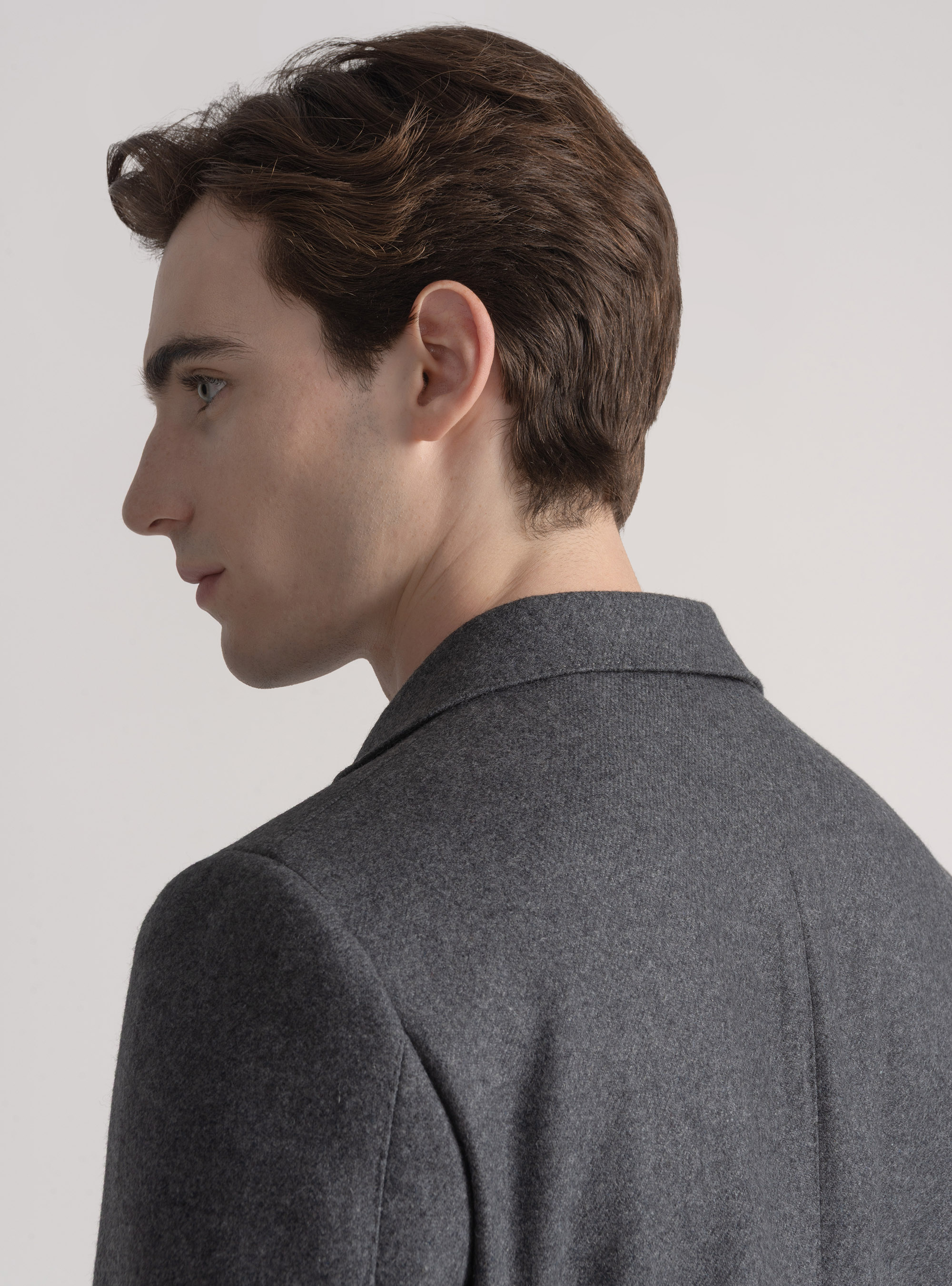 Giacca in flanella di misto lana, ASFALTO