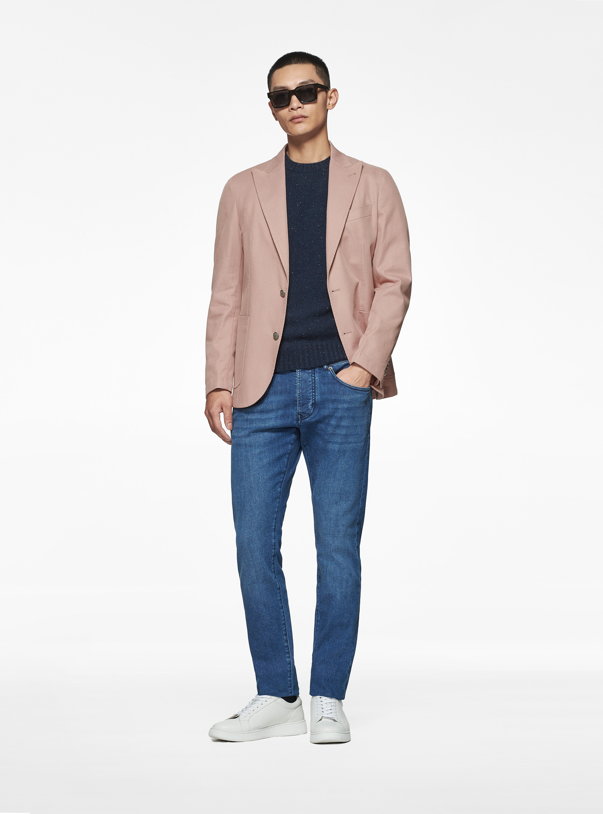 Americana diagonal de algodón, ROSA ANTICO 0462C