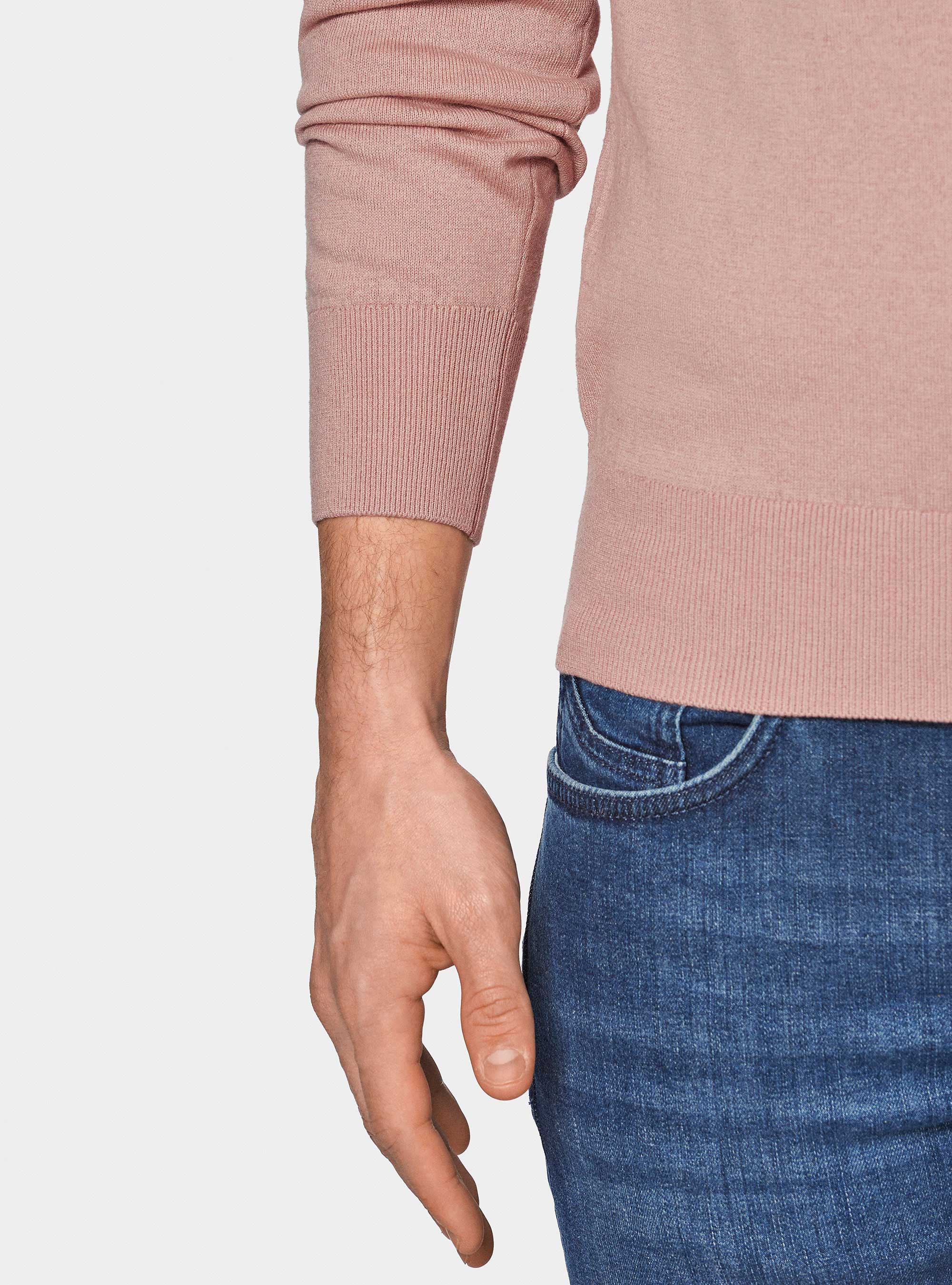 Pullover mit Rundhalsausschnitt aus Baumwolle, Seide und Kaschmir, 0441C ROSA SCURO