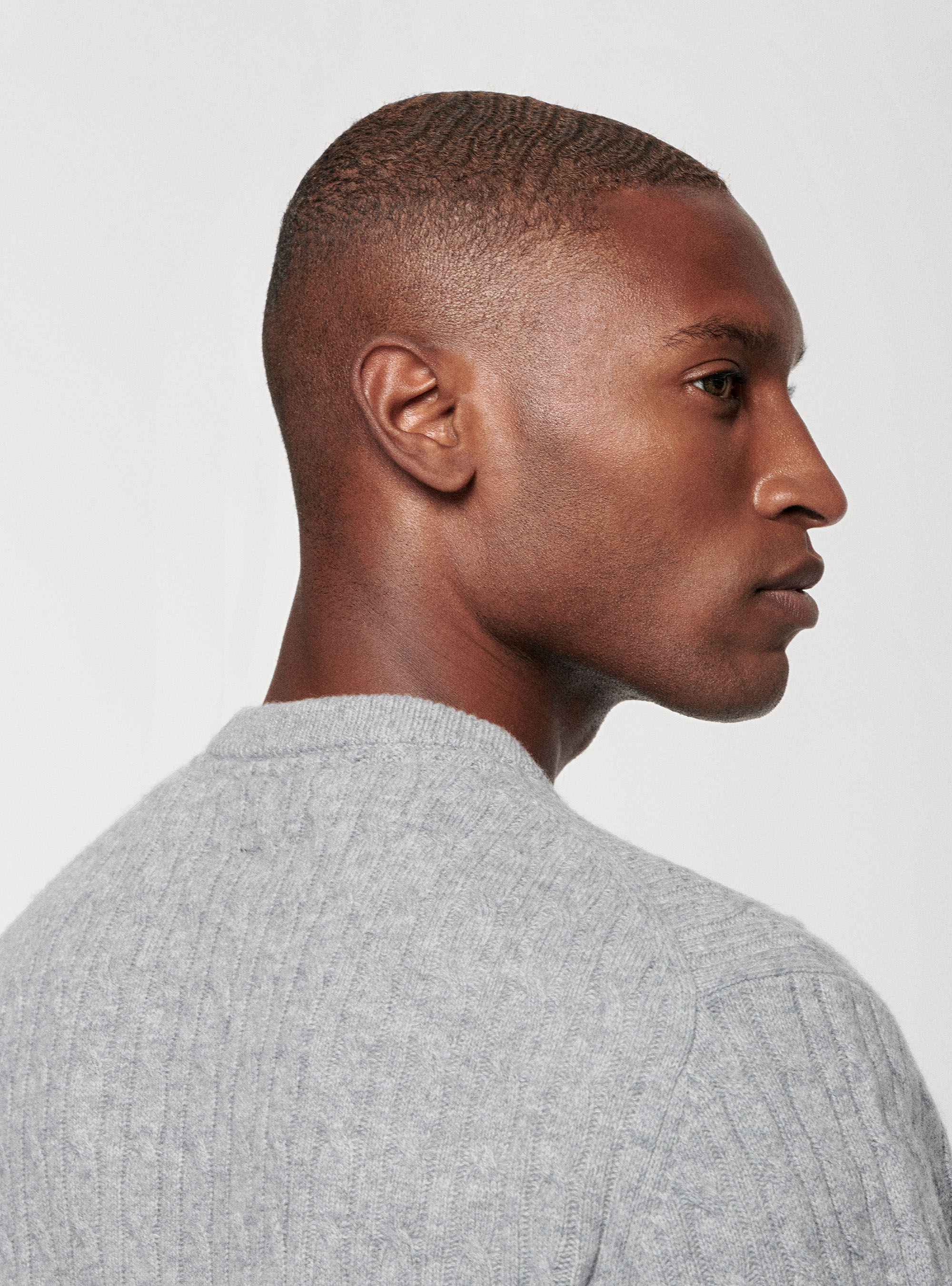 Braided lambswool sweater, GRIGIO MELANGE 0151C