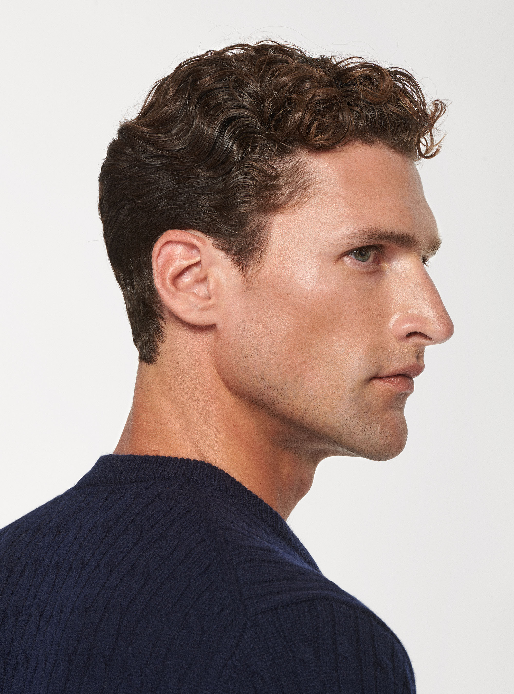 Pull en laine d'agneau tress&eacute;e, BLEU MARINE