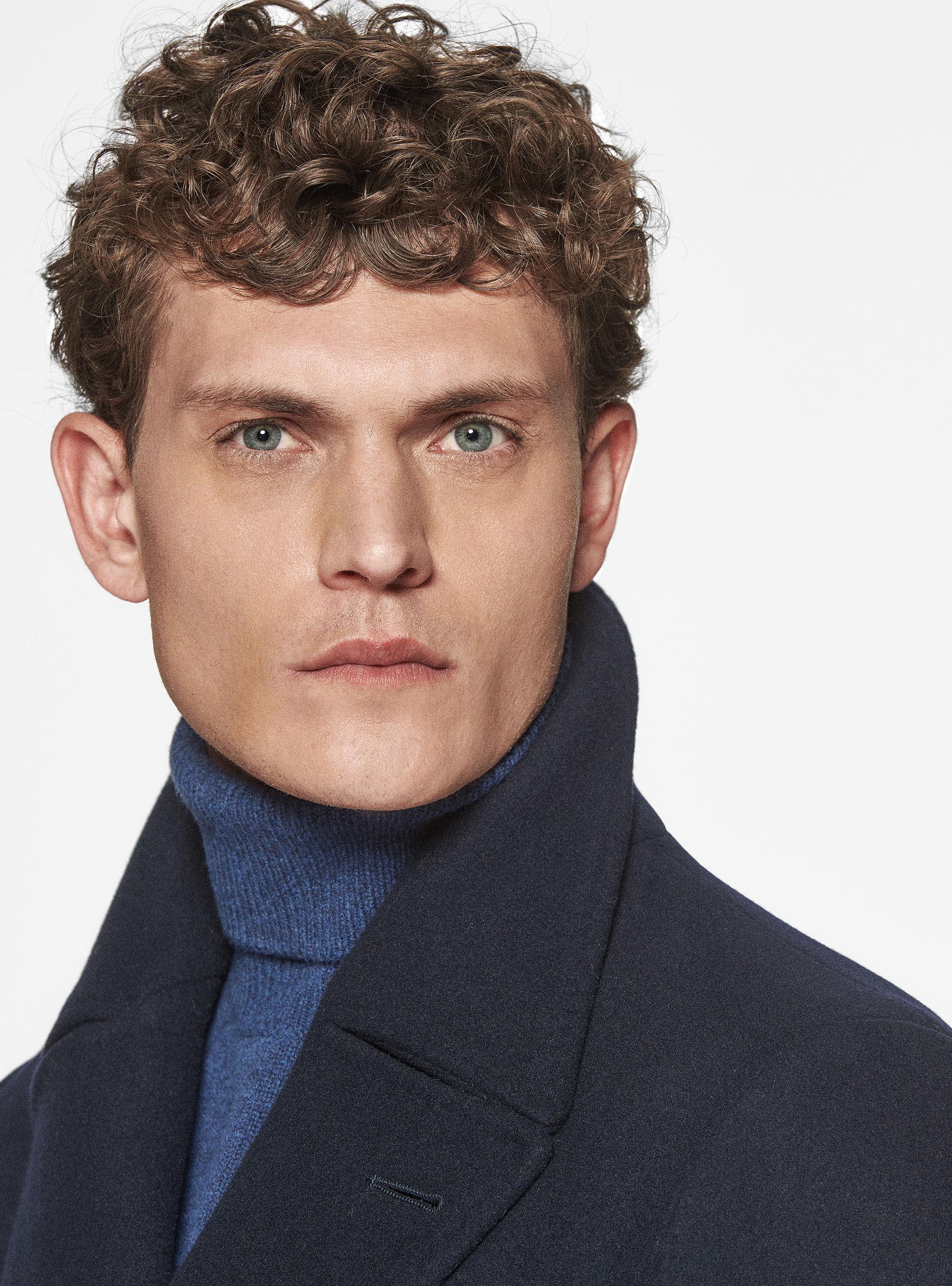 Peacoat in misto lana, BLU NAVY