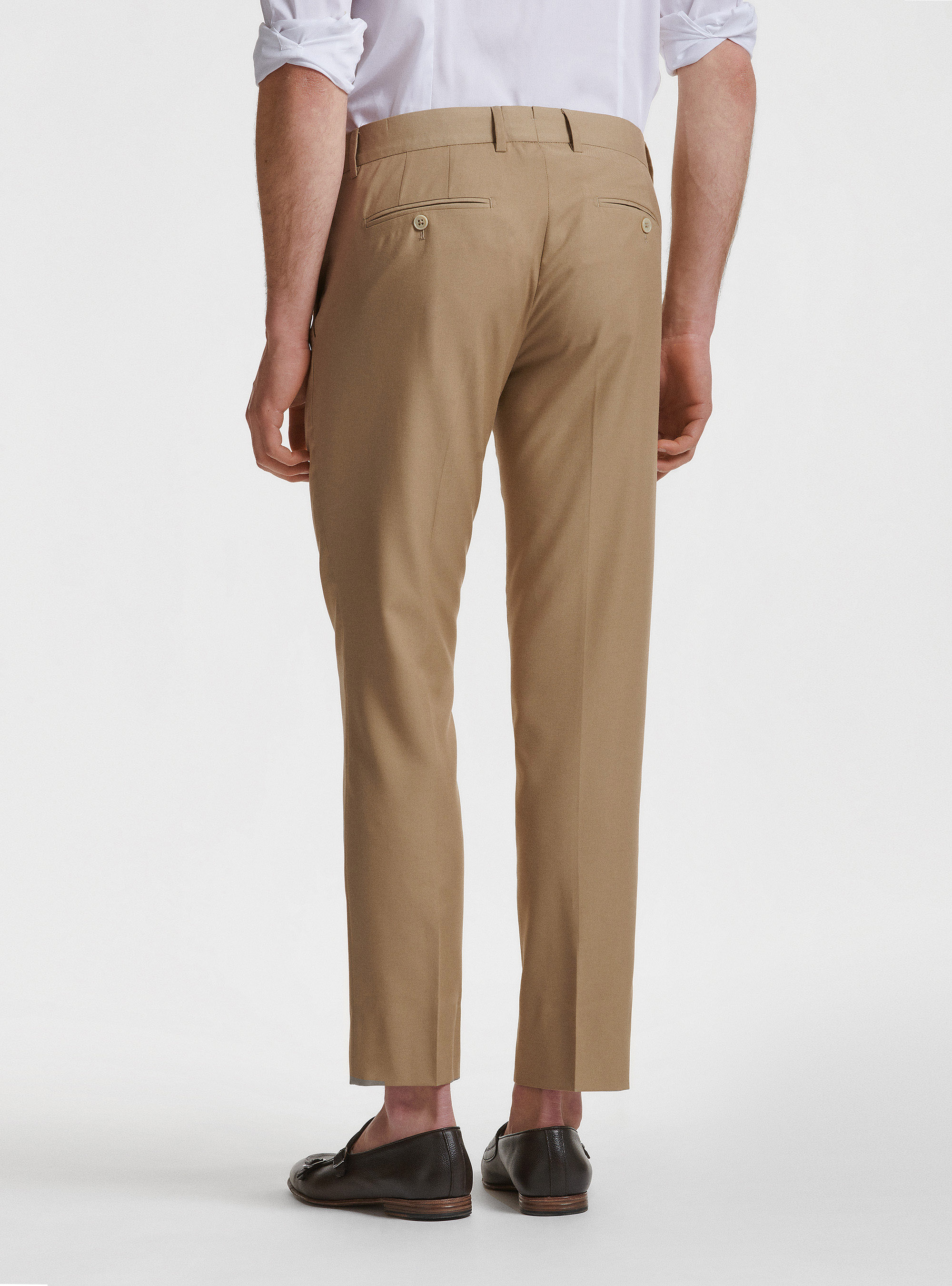 Pantaloni per abito slim fit, SABBIA