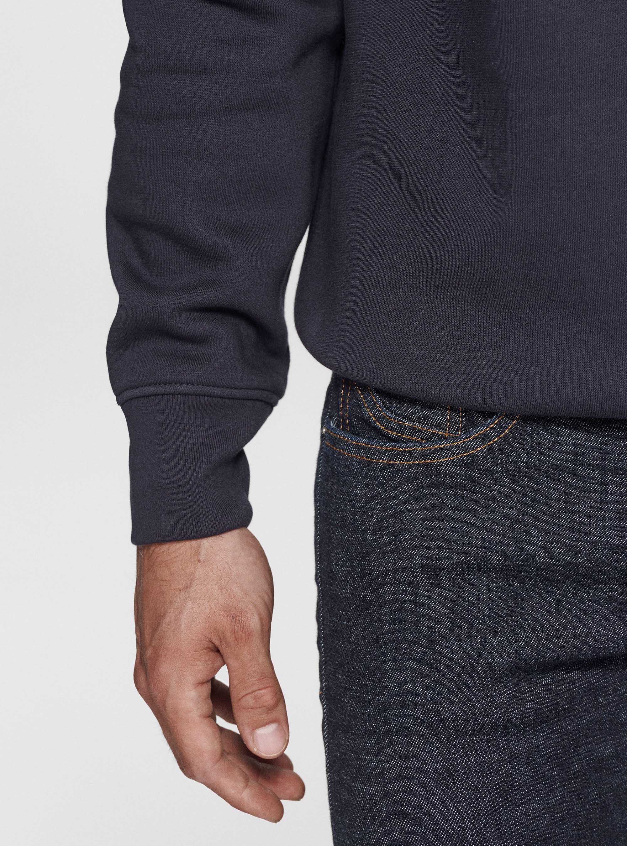 Felpa girocollo con logo, BLU NAVY