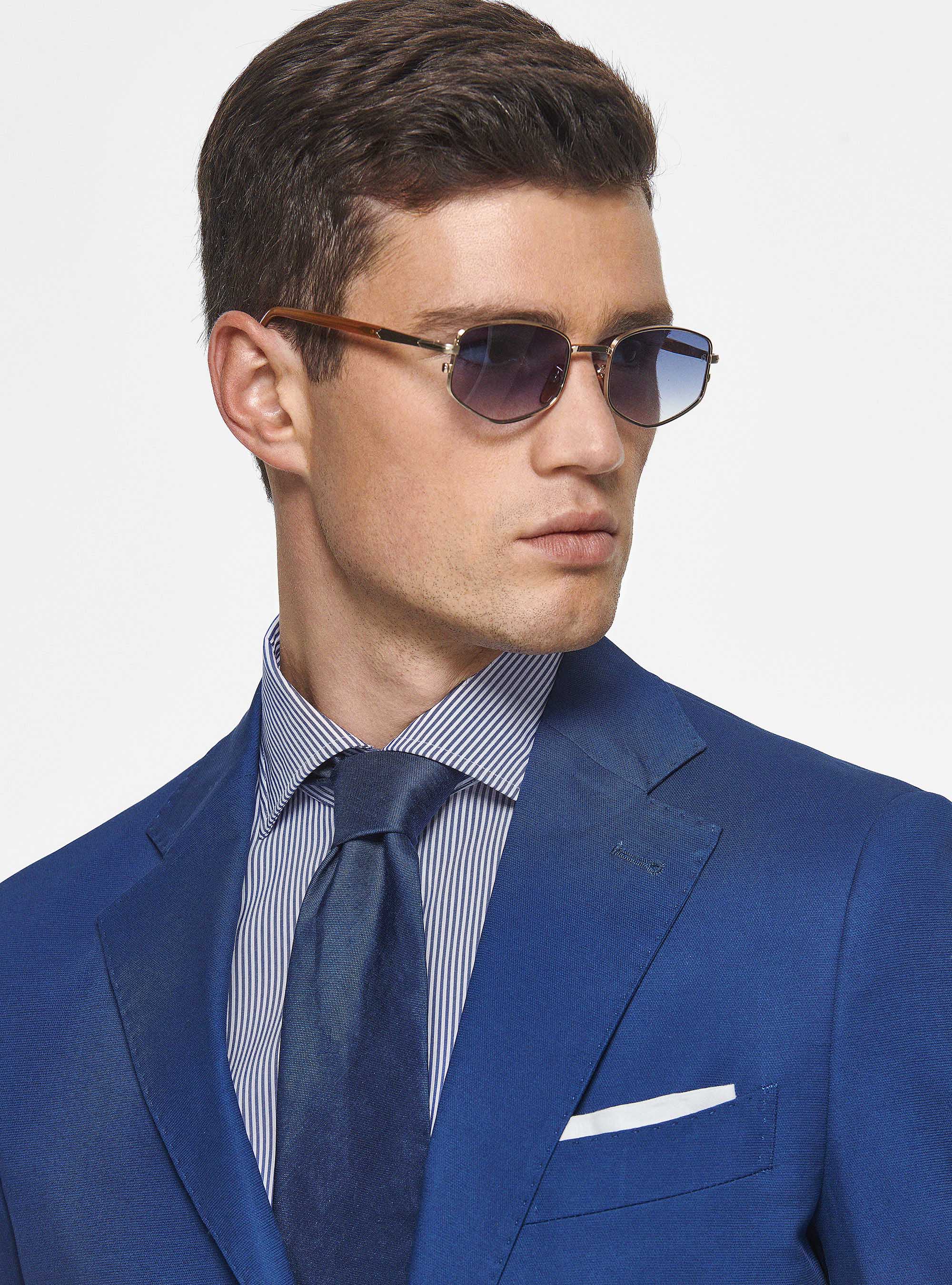 Giacca in puro cotone armaturato, BLU