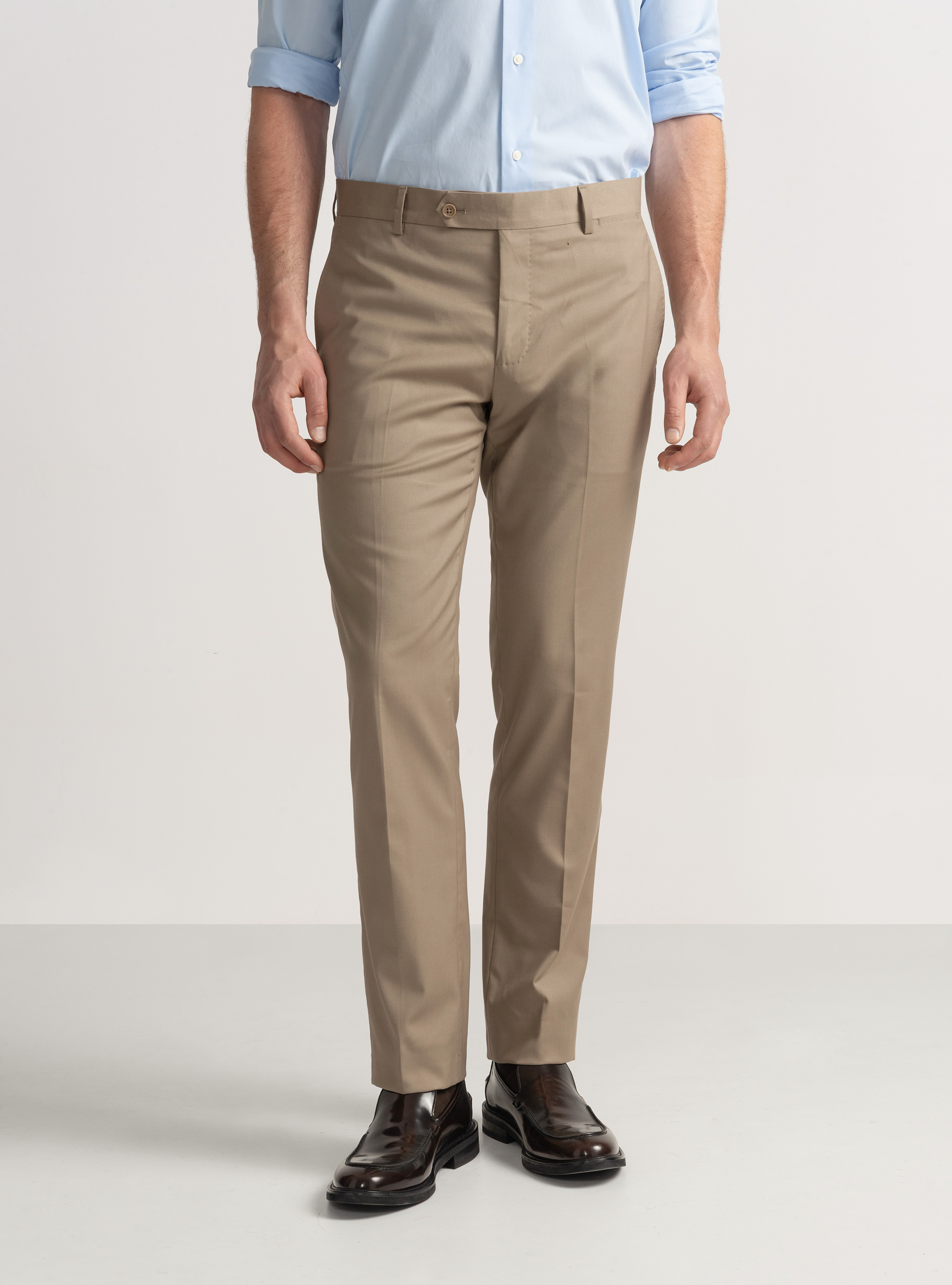 Pantaloni per abito slim fit, FANGO