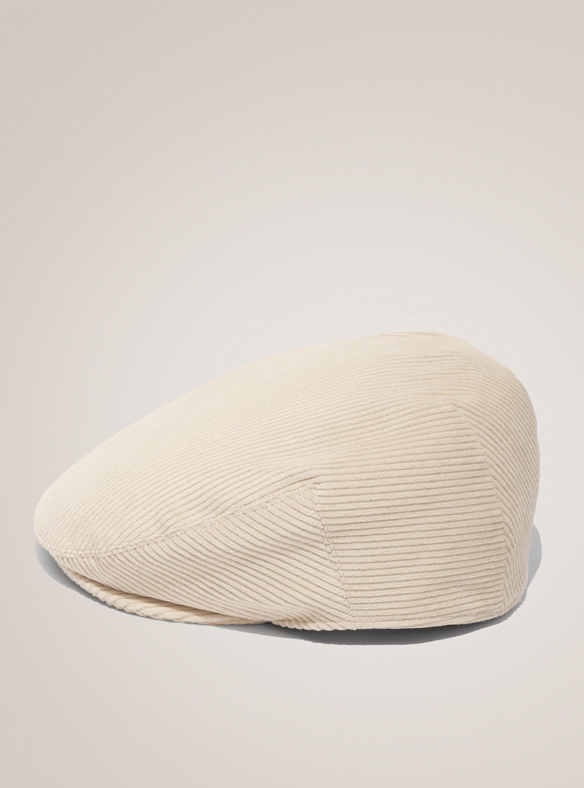 Velvet flat hat, WHITE