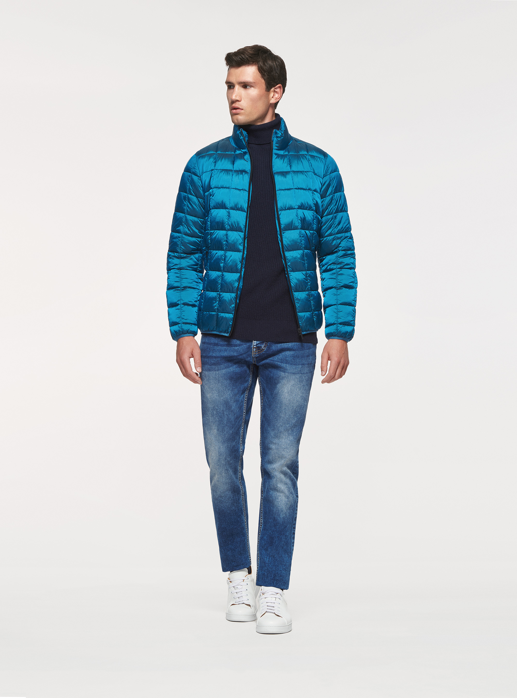 Bomber con imbottitura riciclata, PETROLIO