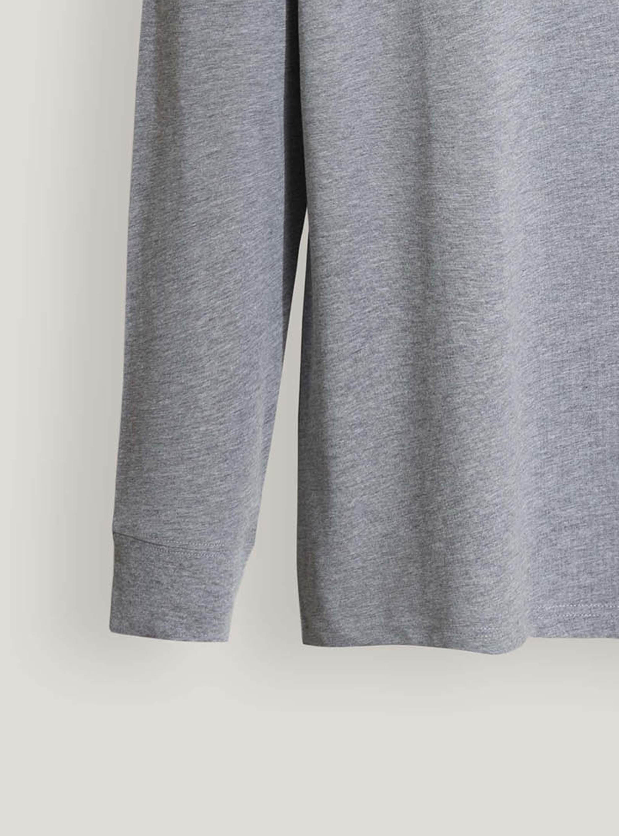 Camiseta de algodón elástico de manga larga, GRIS MARENGO