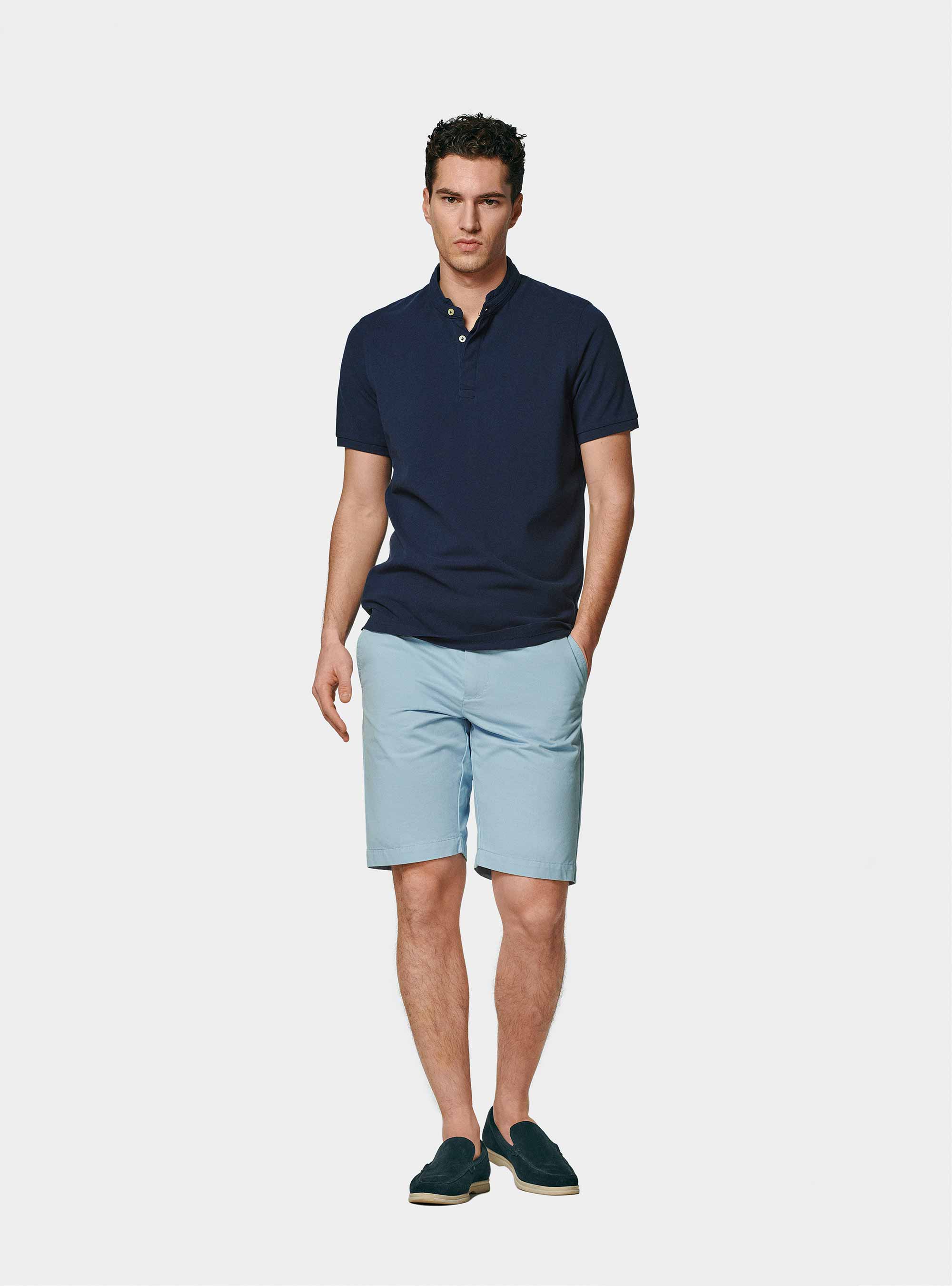 Polo en piqué coréen, BLEU