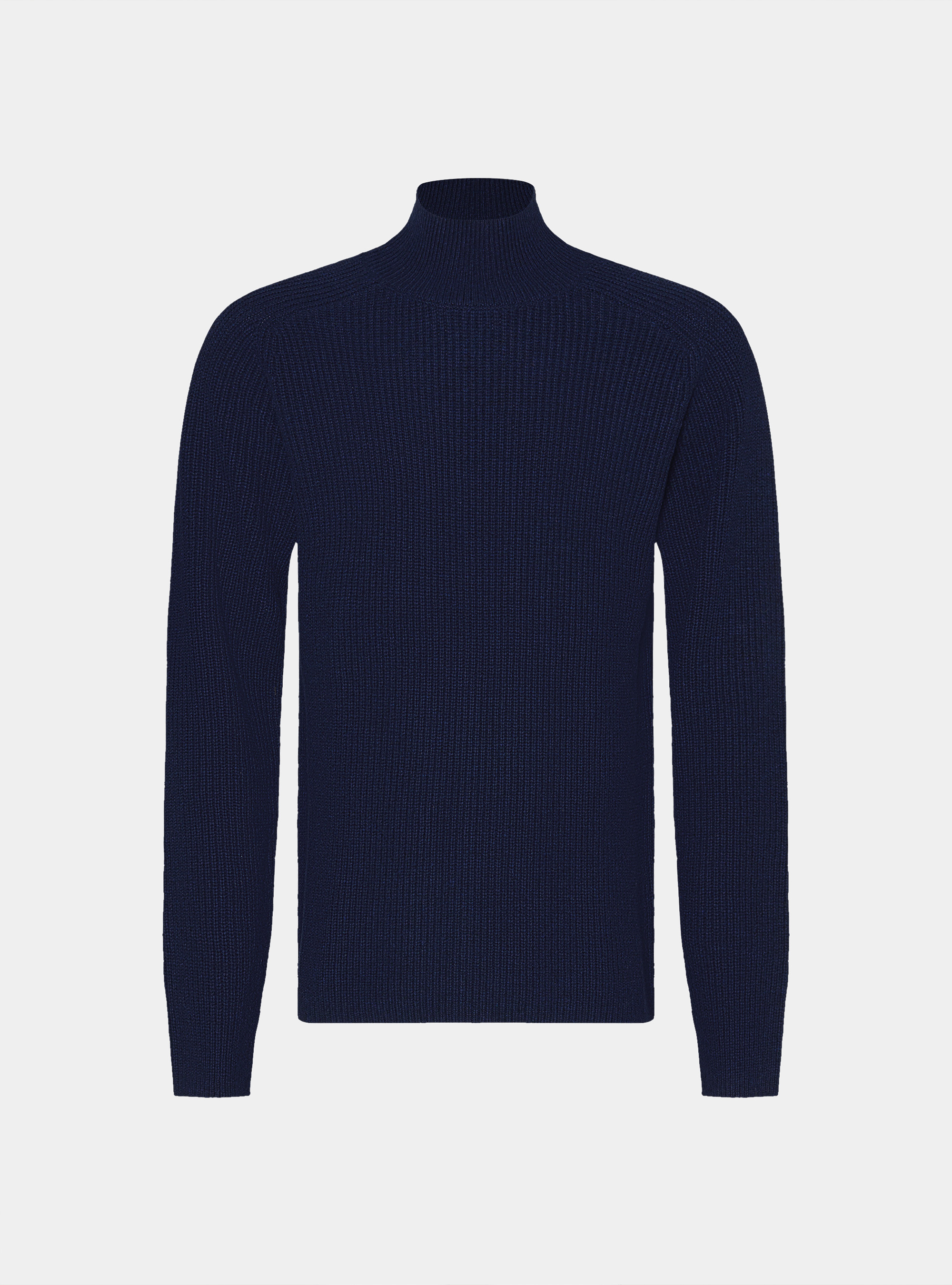 Maglia lupetto in misto lana costa perlata, BLU NAVY