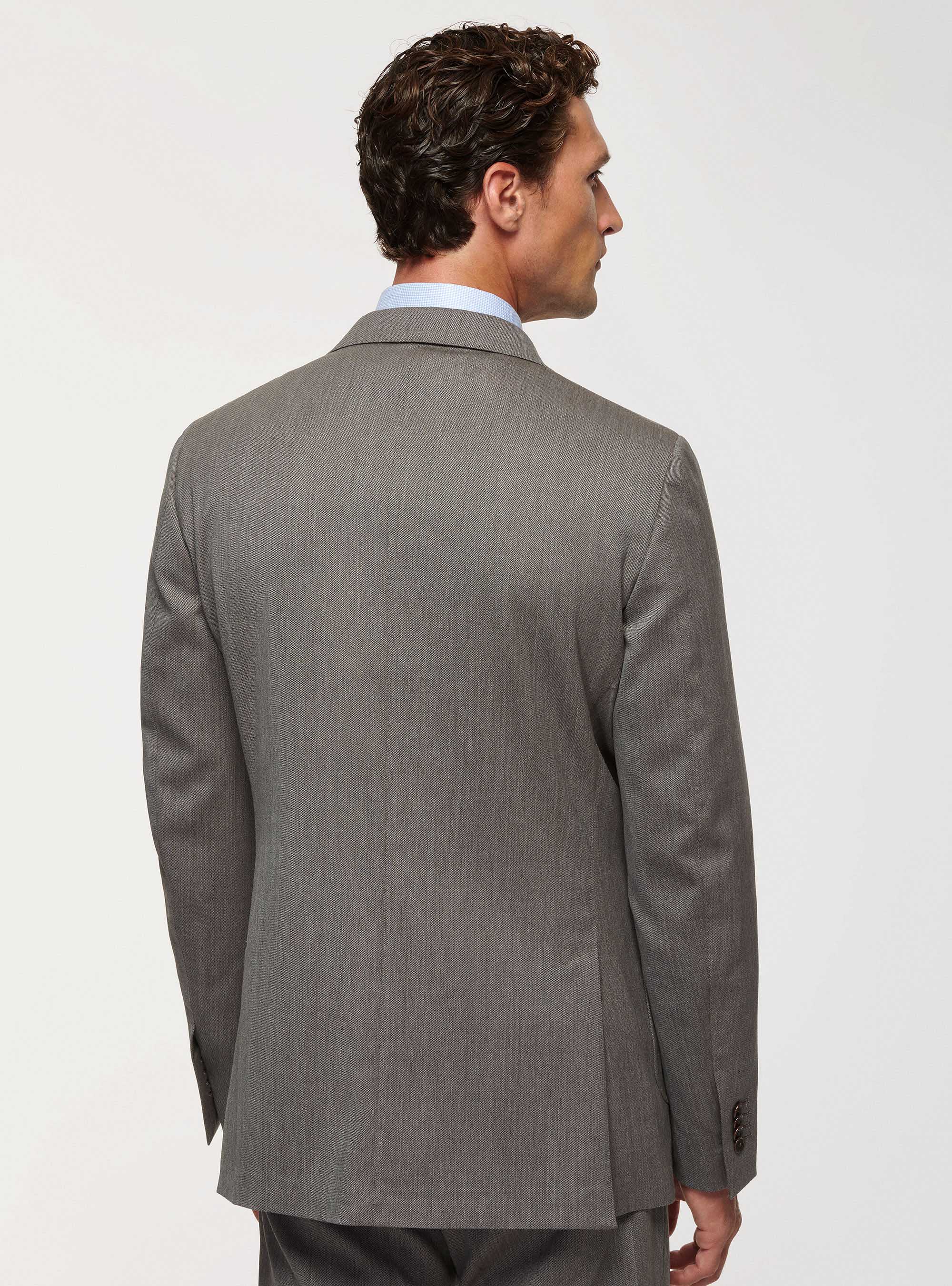 Giacca travel in pura lana stretch, FANGO