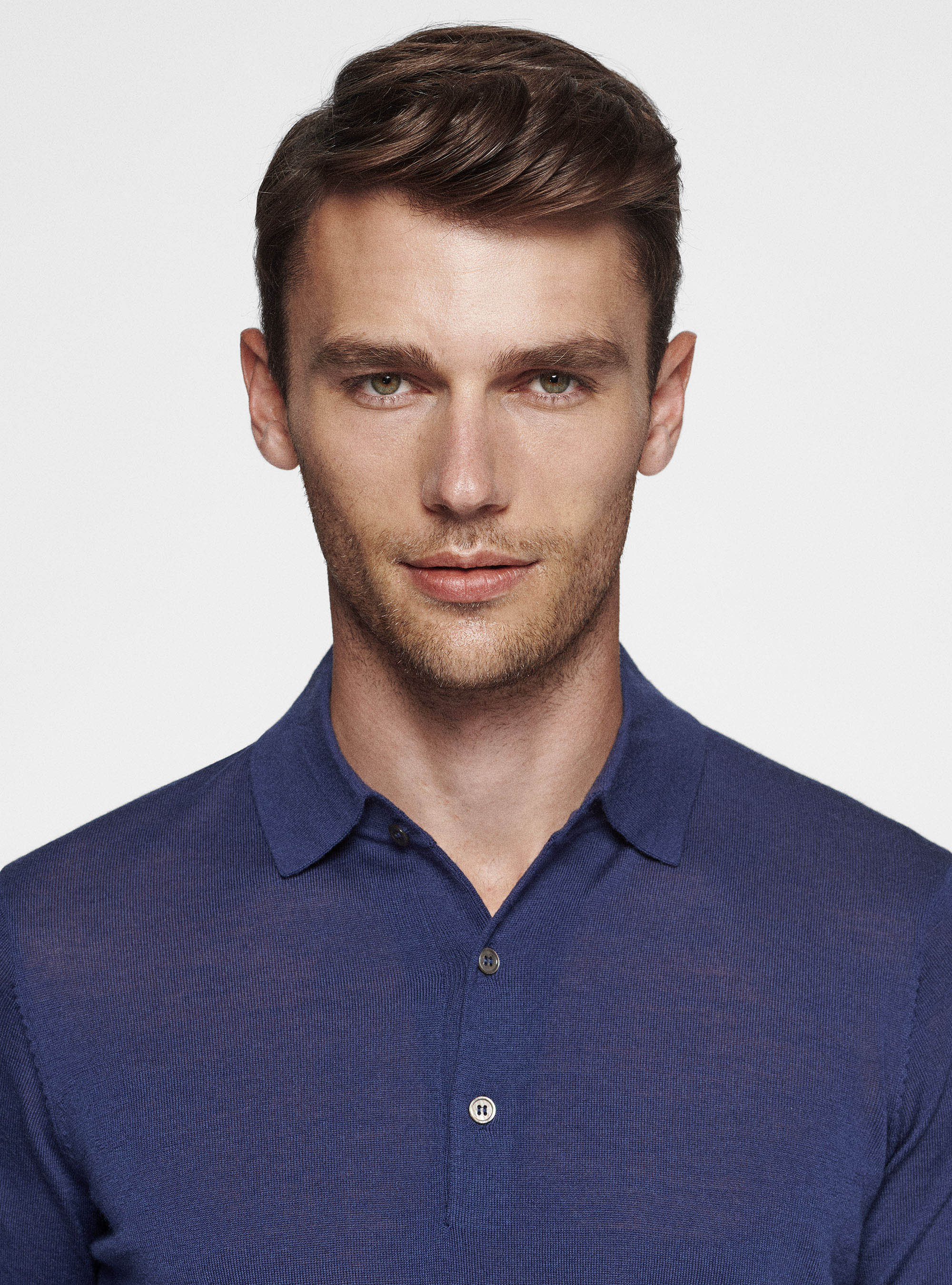 Polo en pure laine m&eacute;rinos extra-fine, ENCRE