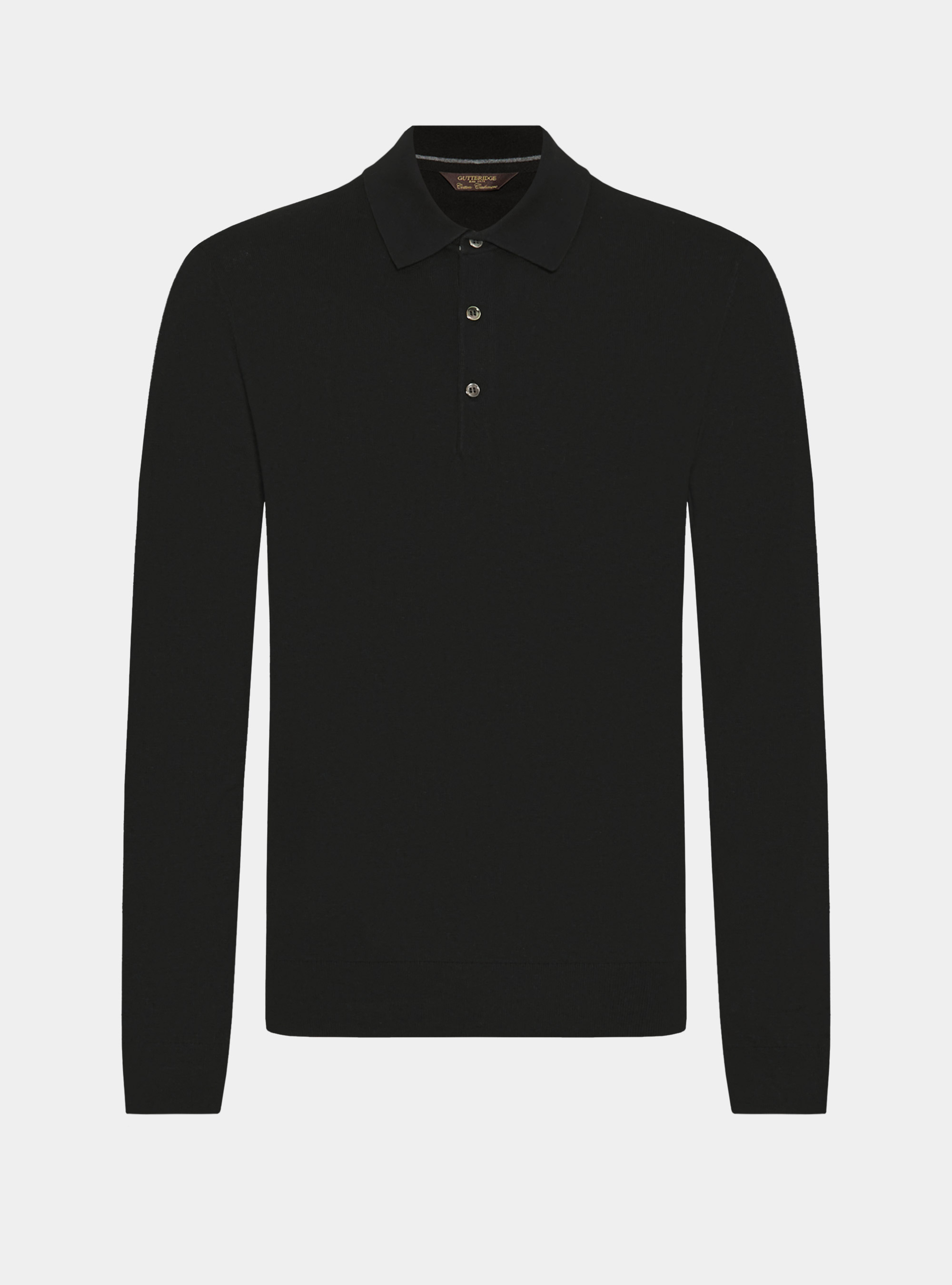 Polo de punto de algodón y cachemira, NEGRO