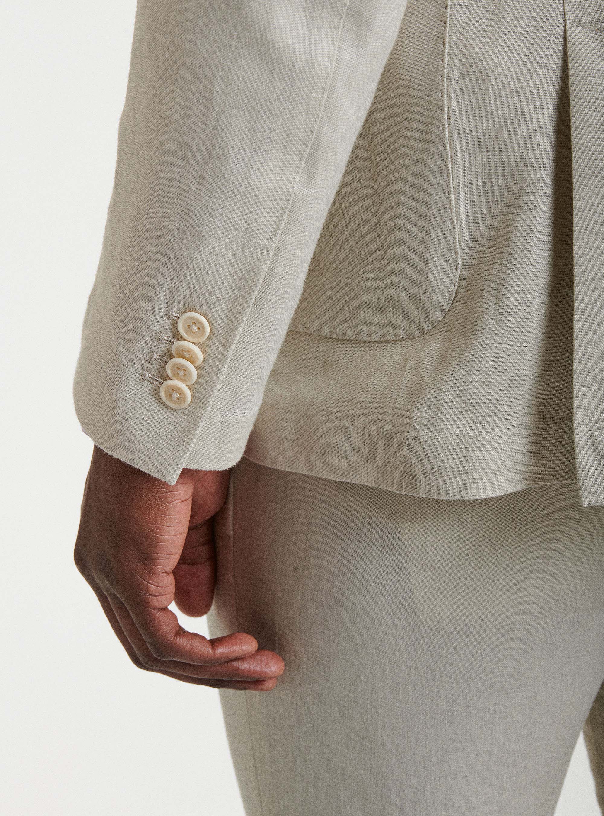 Anzugjacke aus reinem Leinen, ECRU 0560C