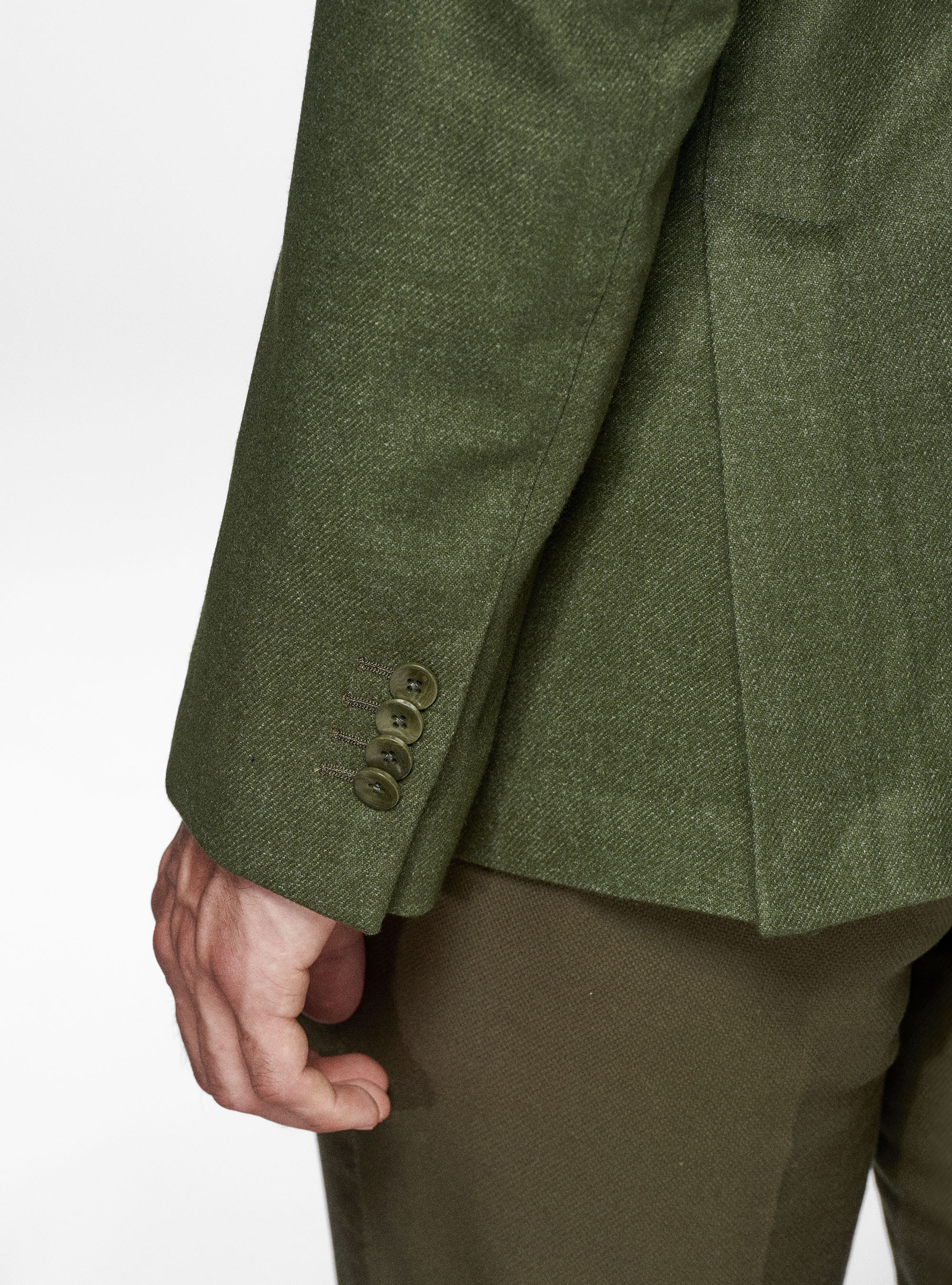 Giacca petto a lancia in flanella Duemilagori, VERDE