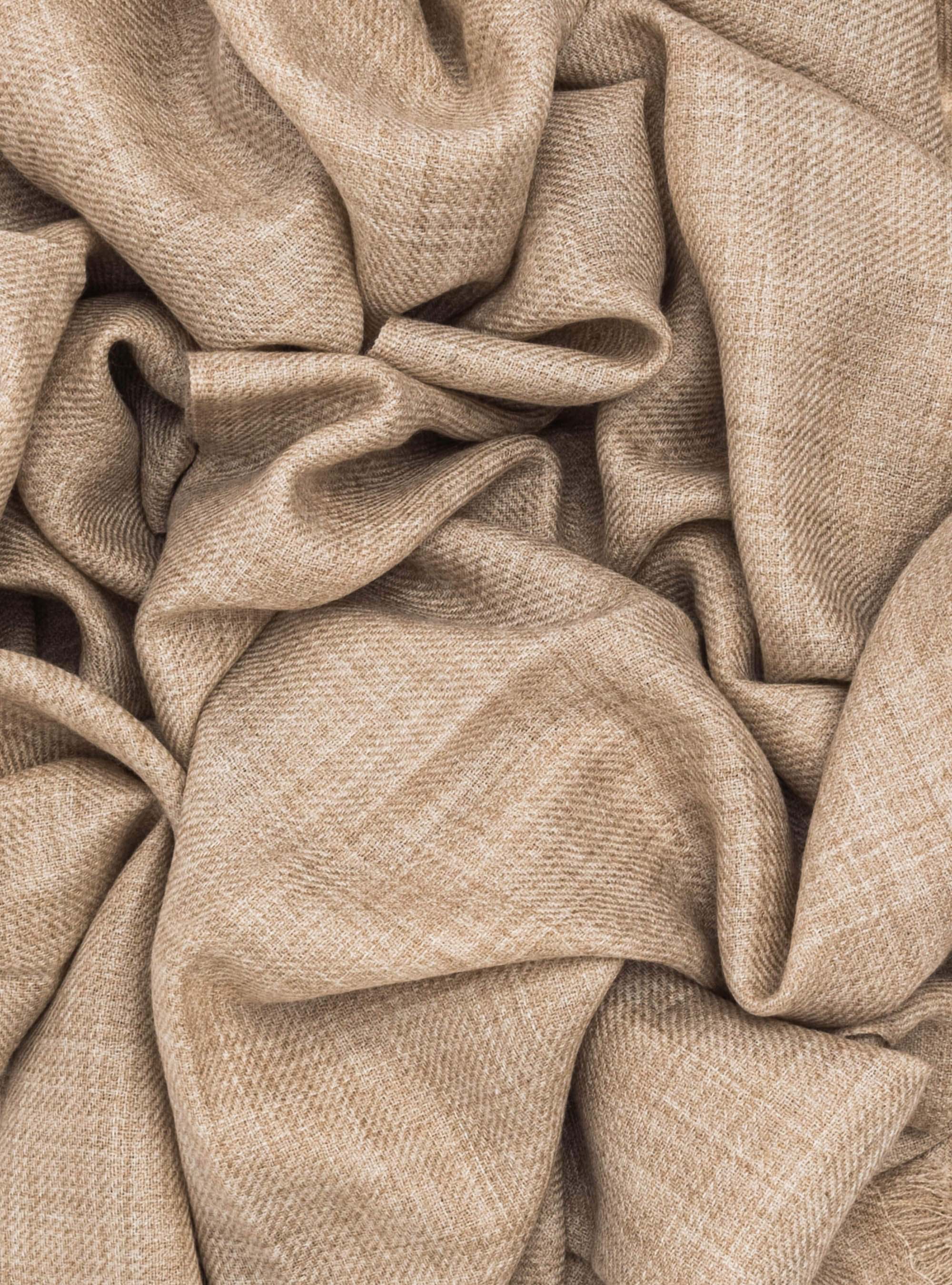 Sciarpa in lana con ricamo, PANNA