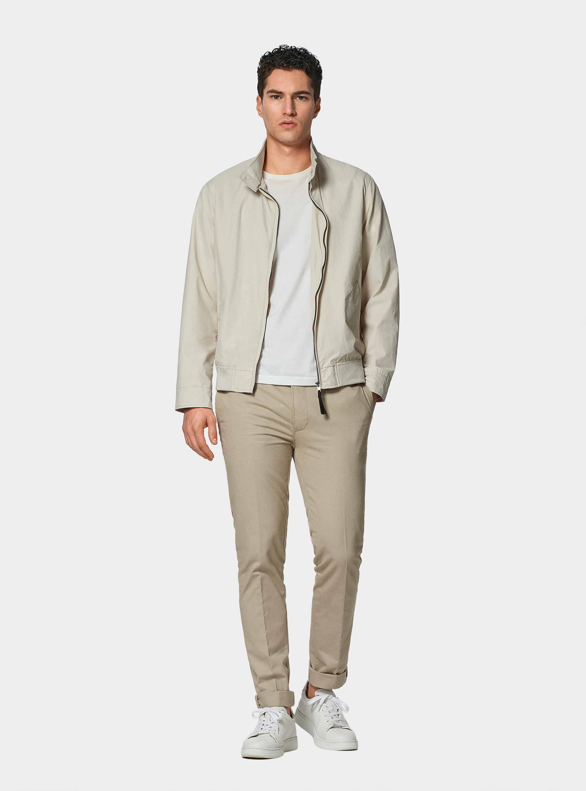 Bomber jacket in technical fabric, ECRU