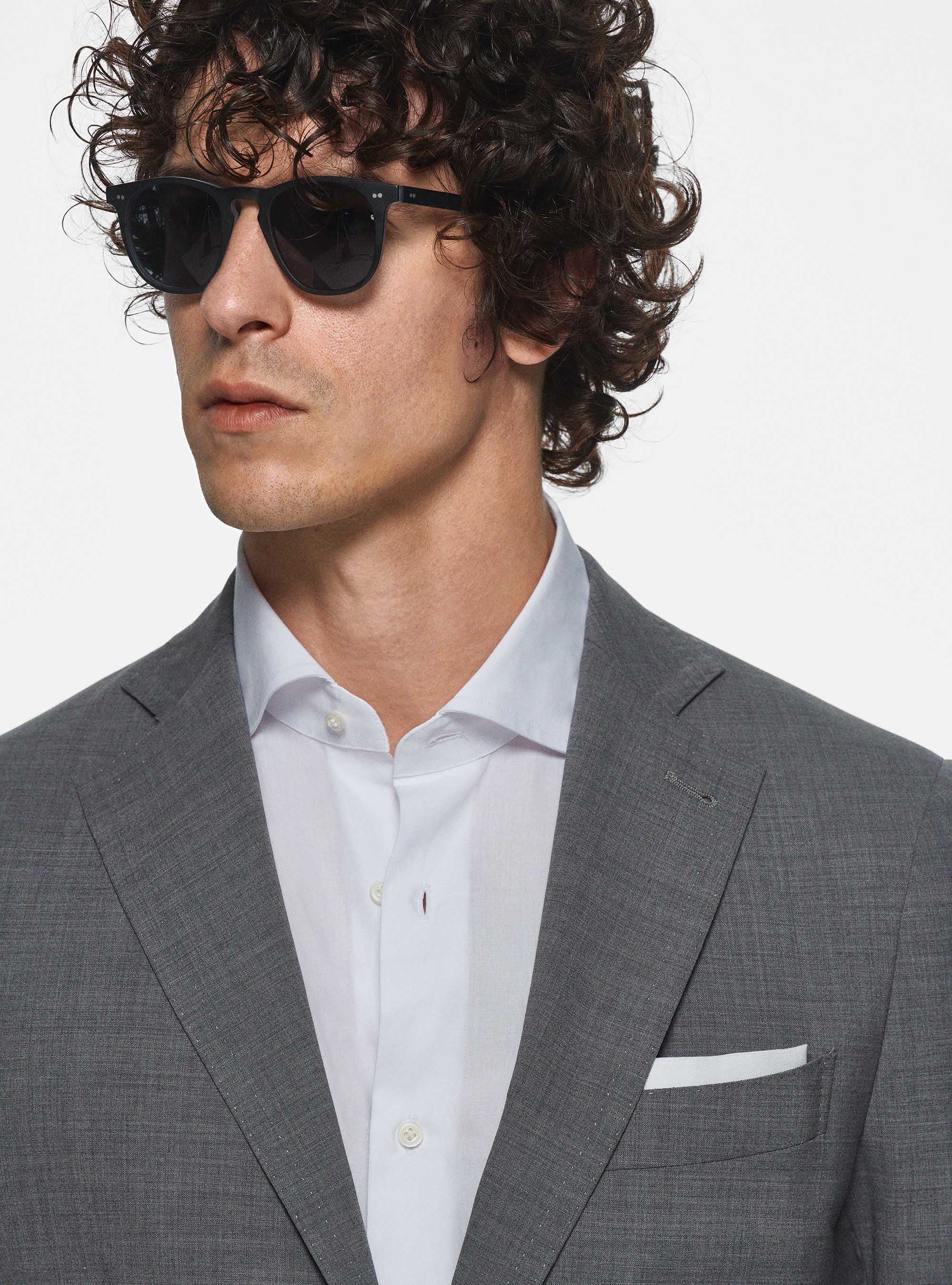 Giacca in pura lana superfine 120, GRIGIO CHIARO MELANGE