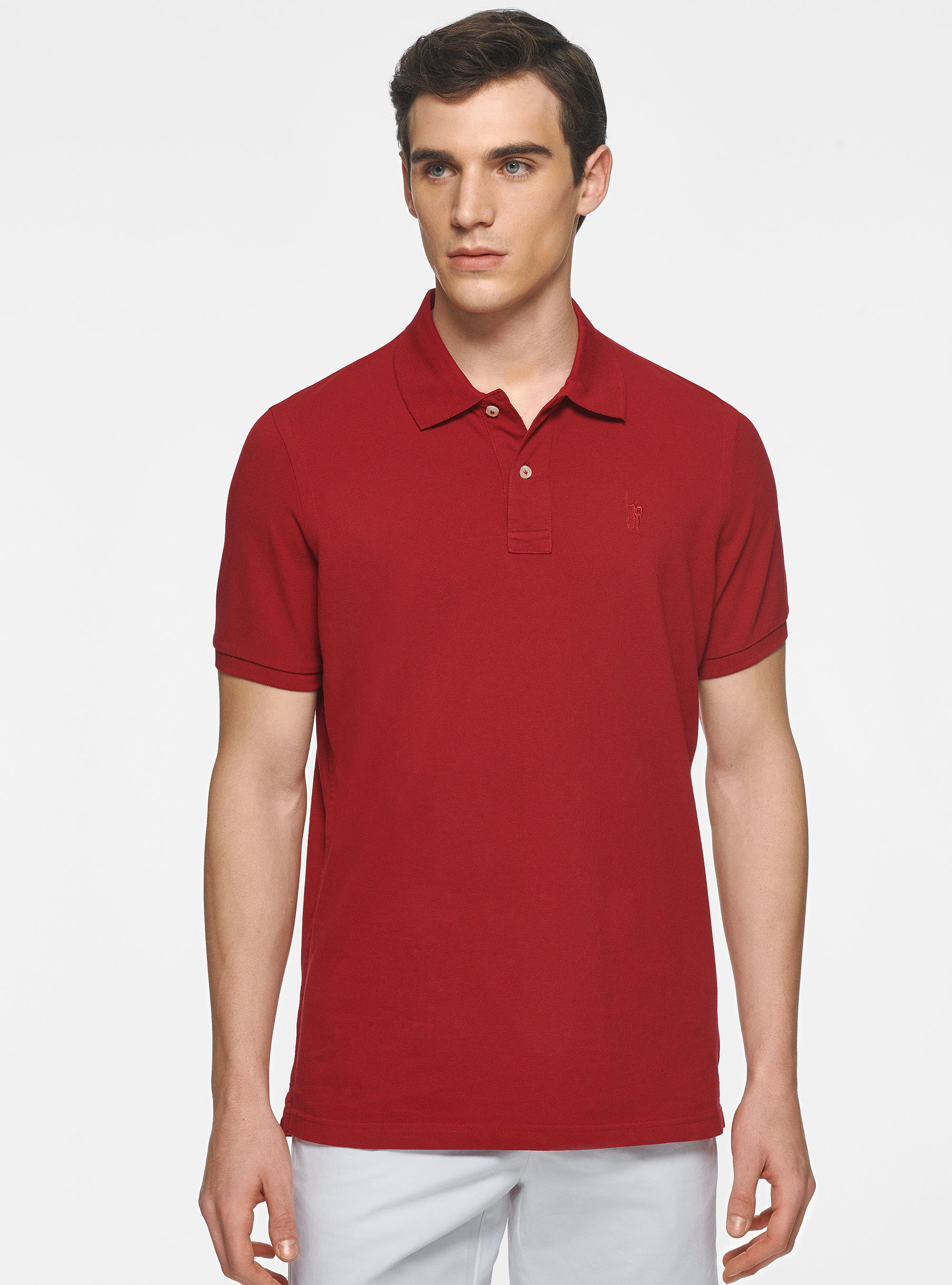 Polo classique en piqu&eacute;, ROUGE
