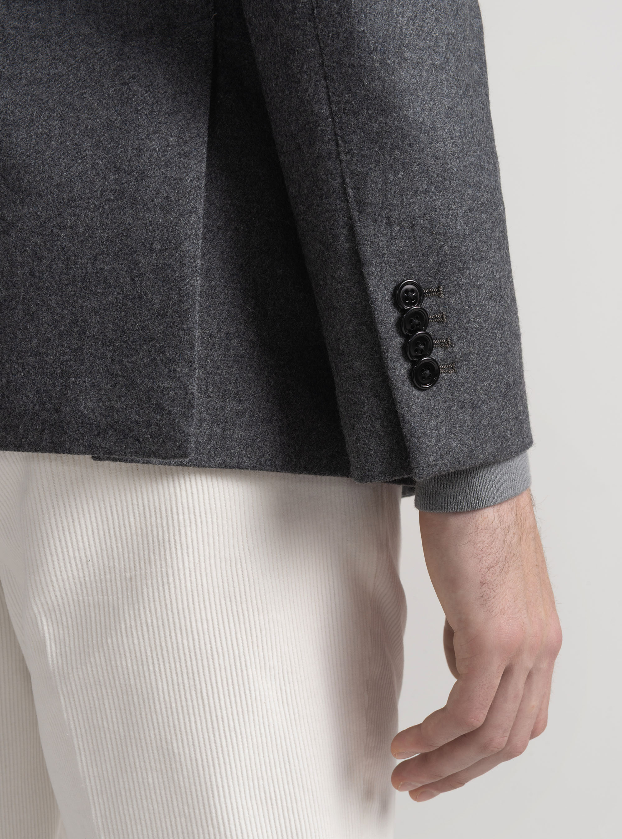 Giacca in flanella di misto lana, ASFALTO