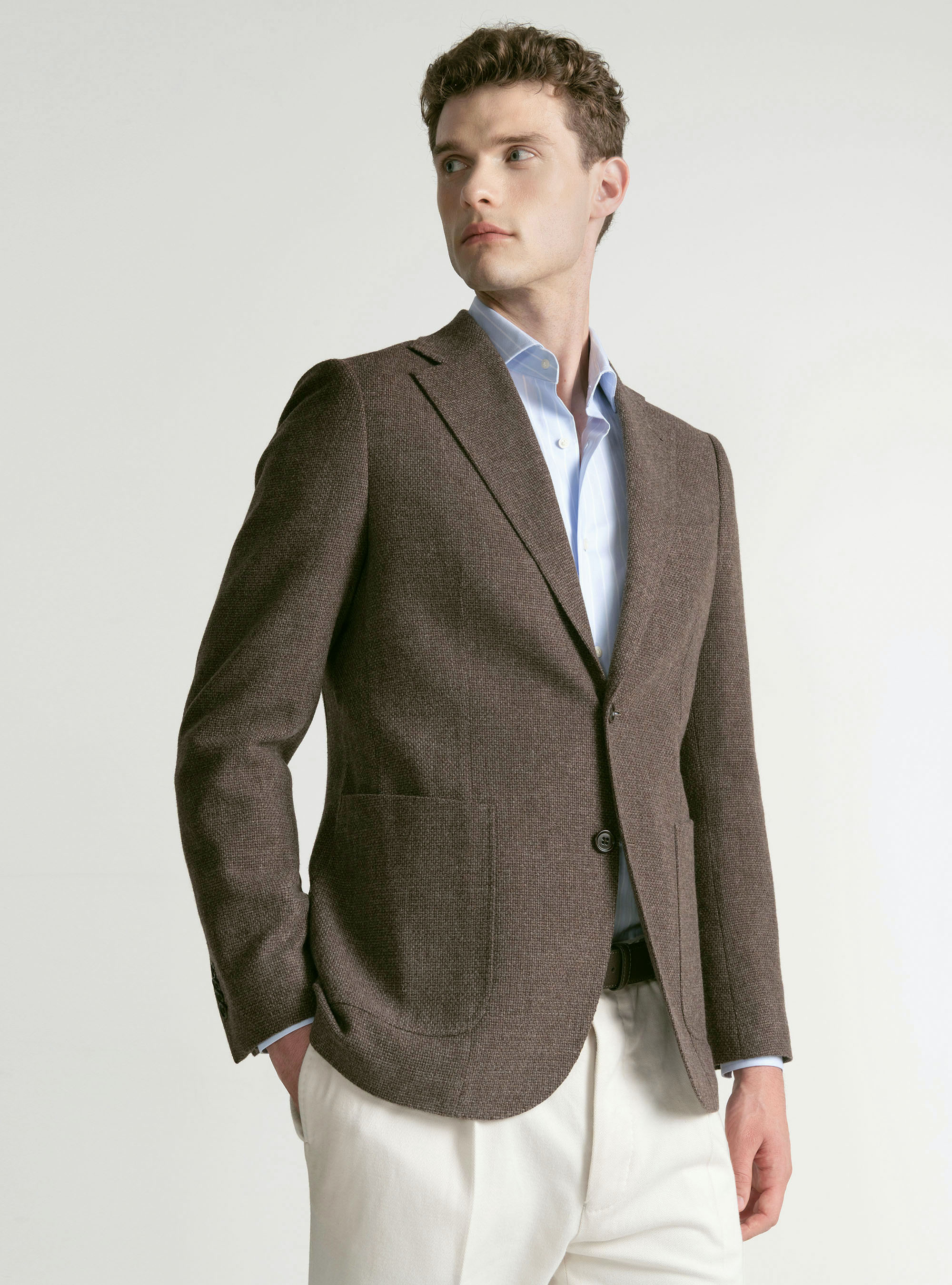 Americana de lana de algodón y cachemira, BARRO