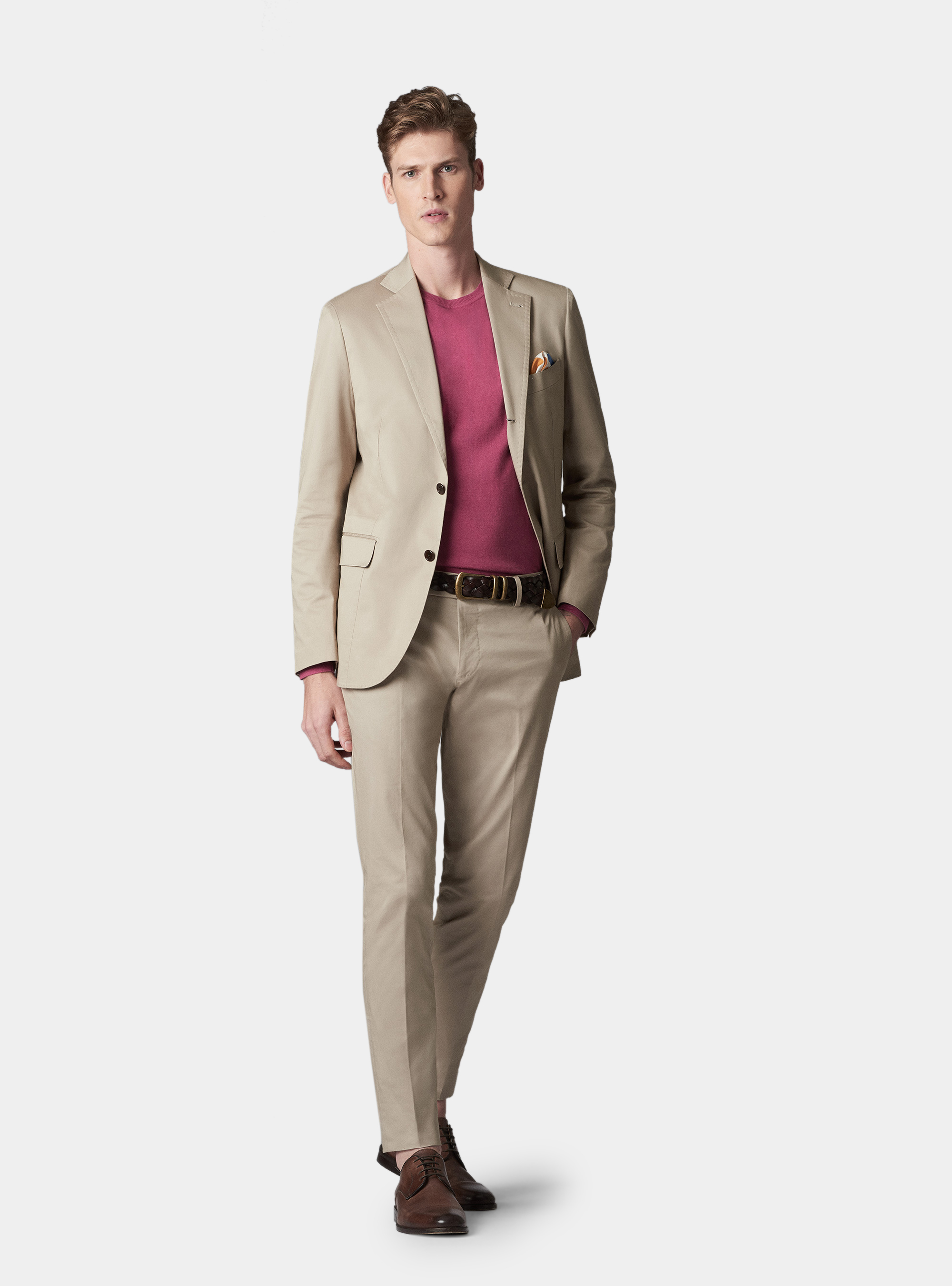 Pantalone per abito in cotone superior, SABBIA