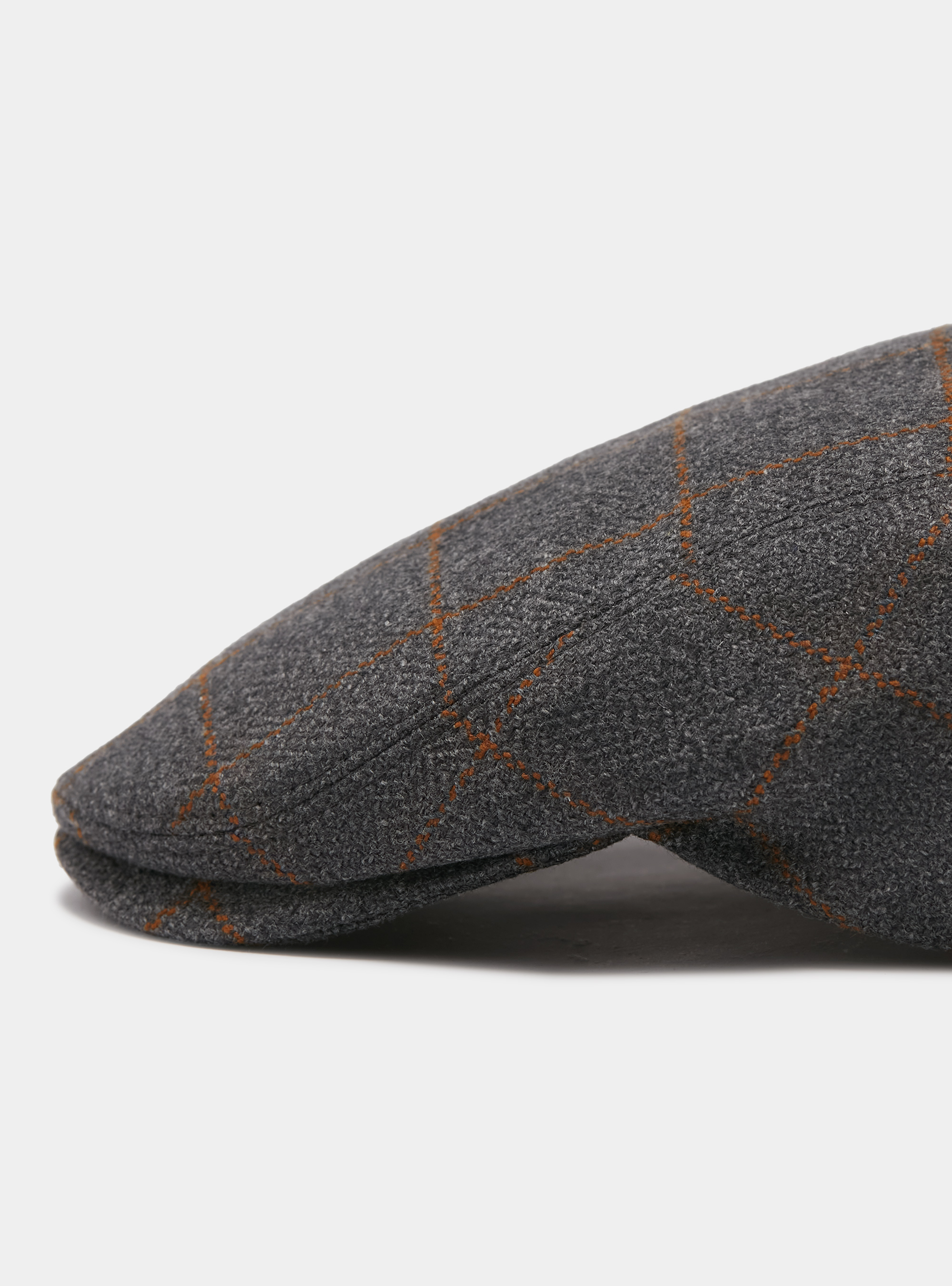 Coppola a quadri in lana cashmere Lanificio di Pray, GRIGIO CHIARO