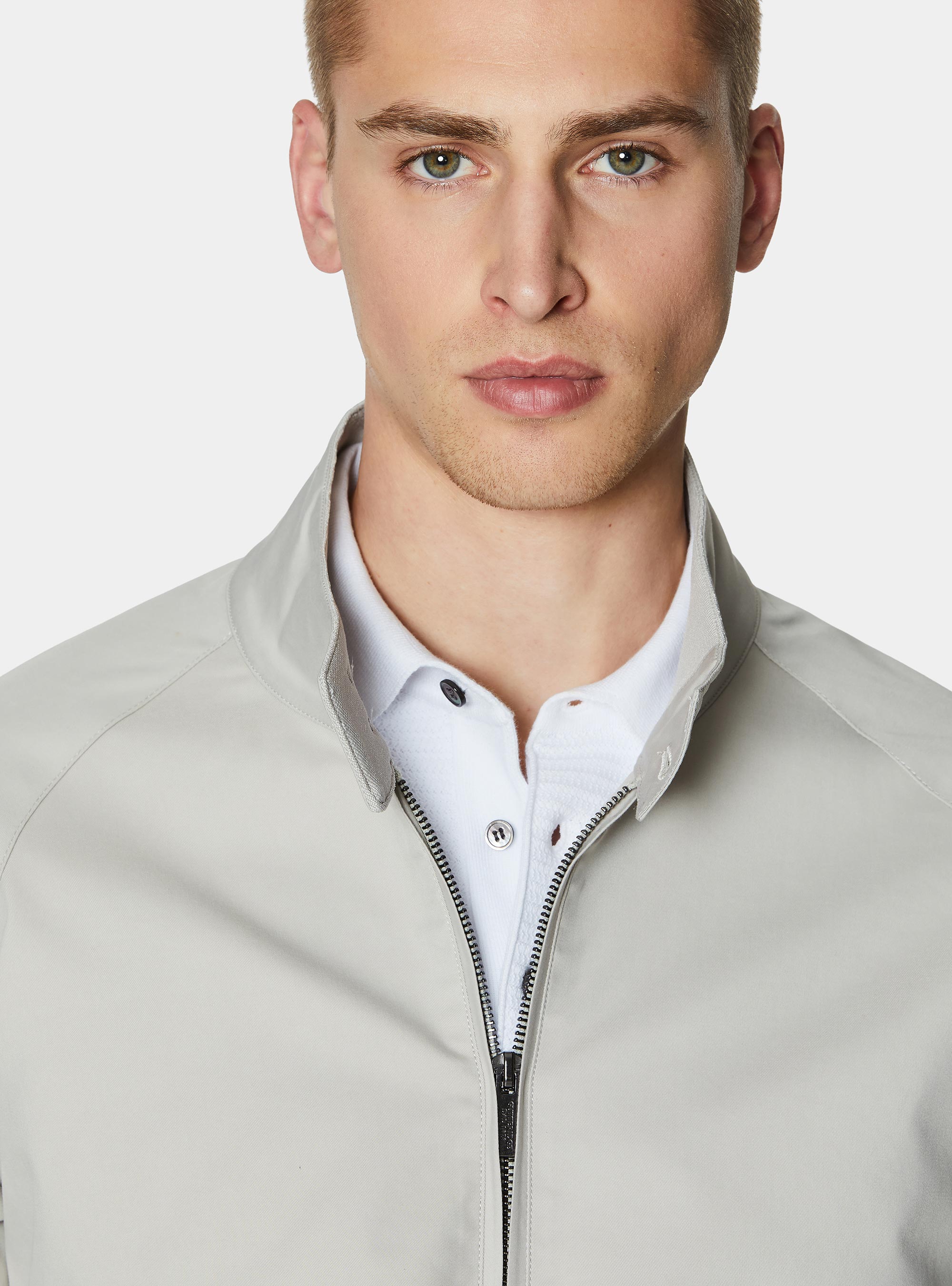 Cazadora bomber en mezcla de algod&oacute;n, CRUDO