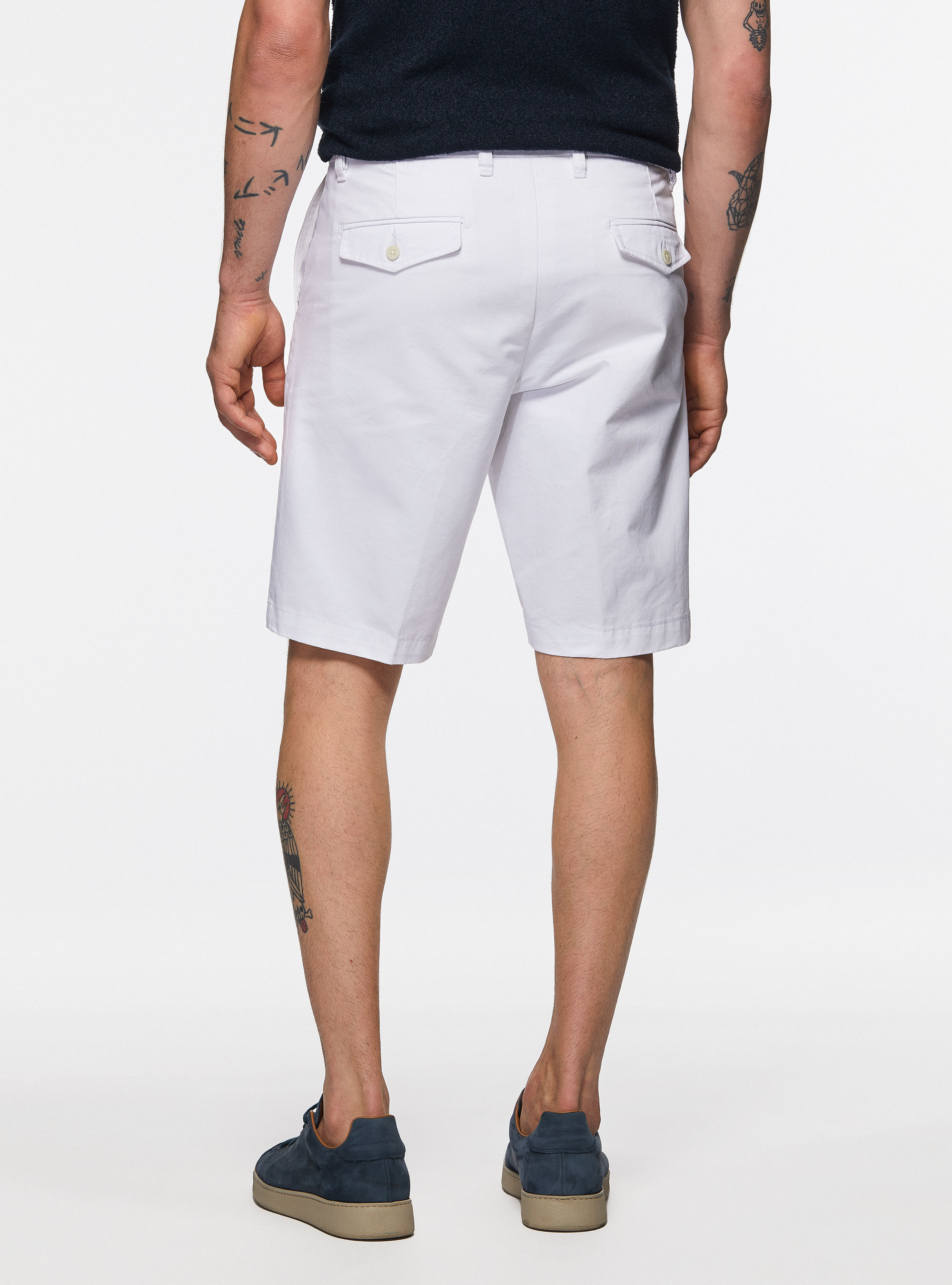 Twill Bermuda shorts, WHITE