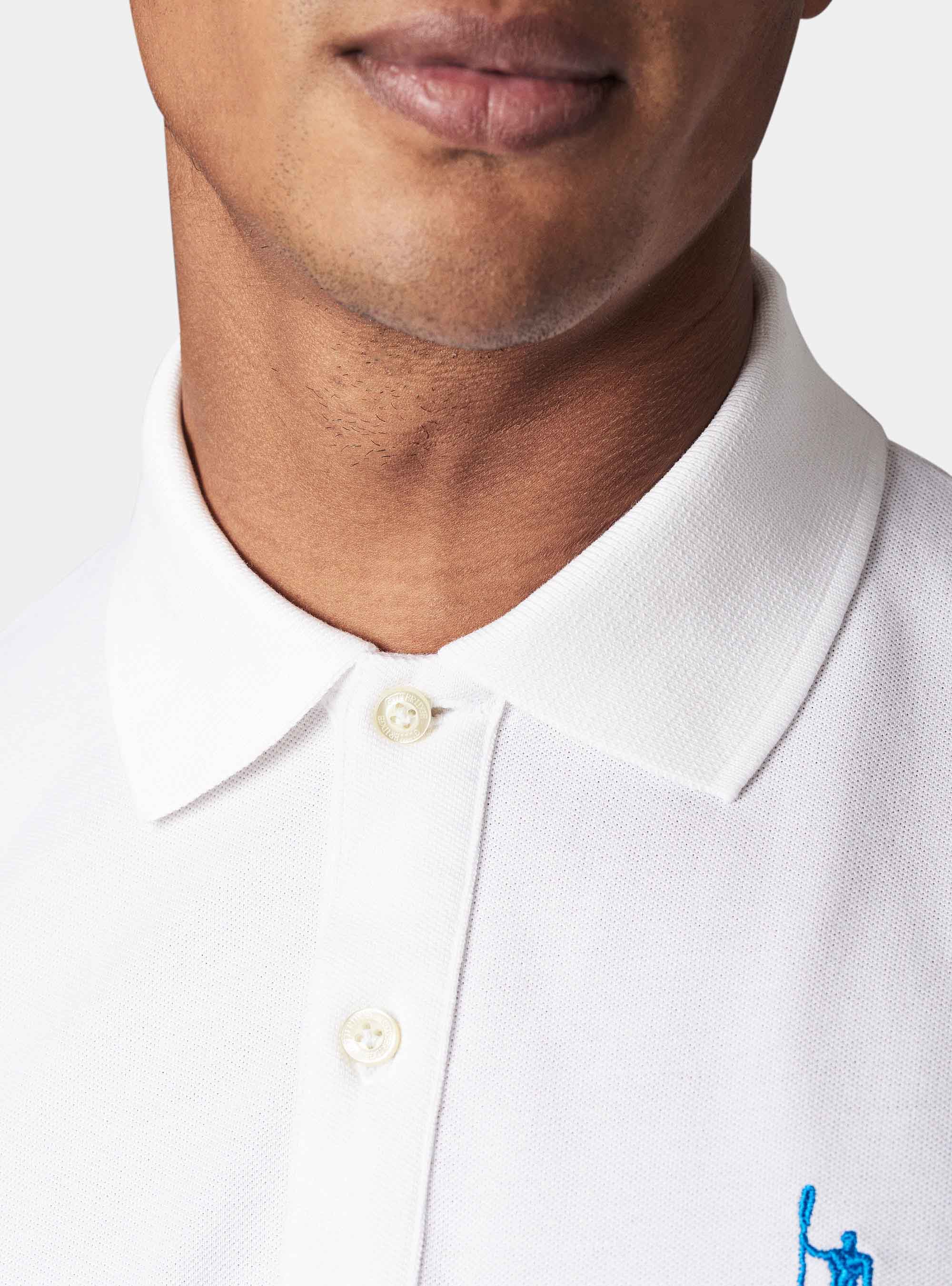 Polo basique en piqué, BLANC