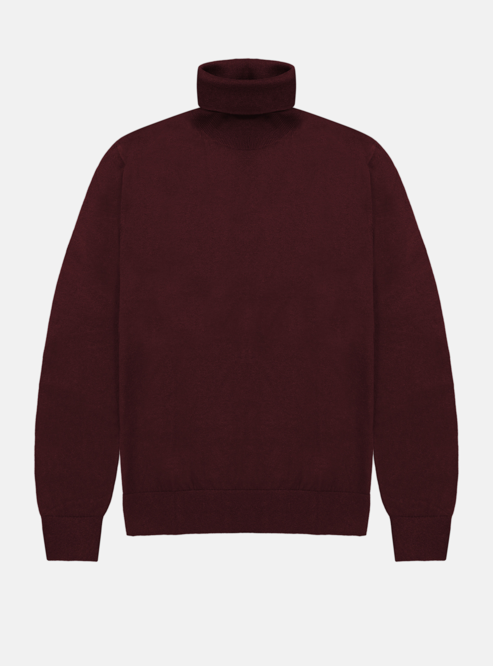 JERSEY CUELLO ALTO TEJIDO ALGOD&Oacute;N SEDA CACHEMIRA, BURDEOS