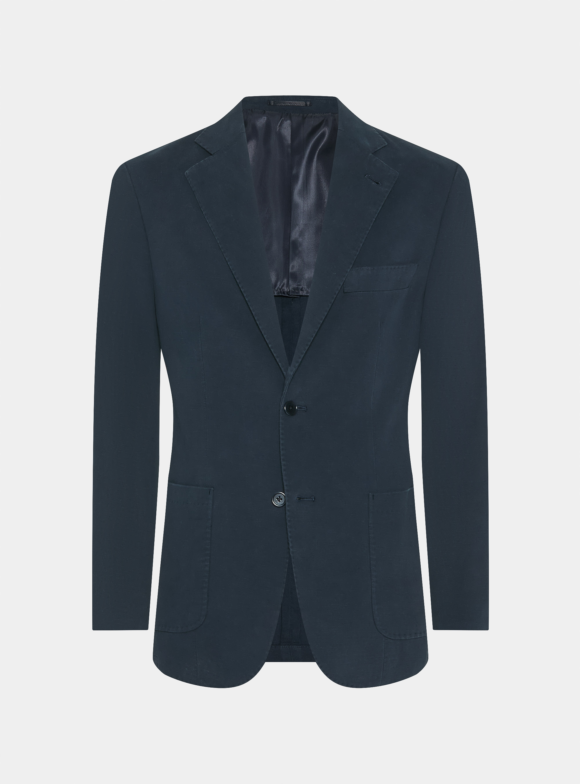 Americana de algodón y cachemira, AZUL MARINO