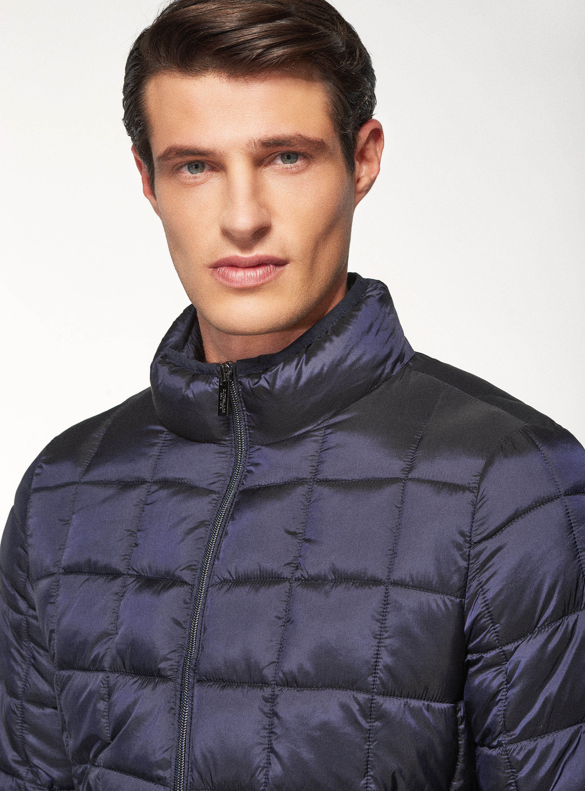 Bomber trapuntato regular fit con imbottitura 100% riciclato, BLU NAVY