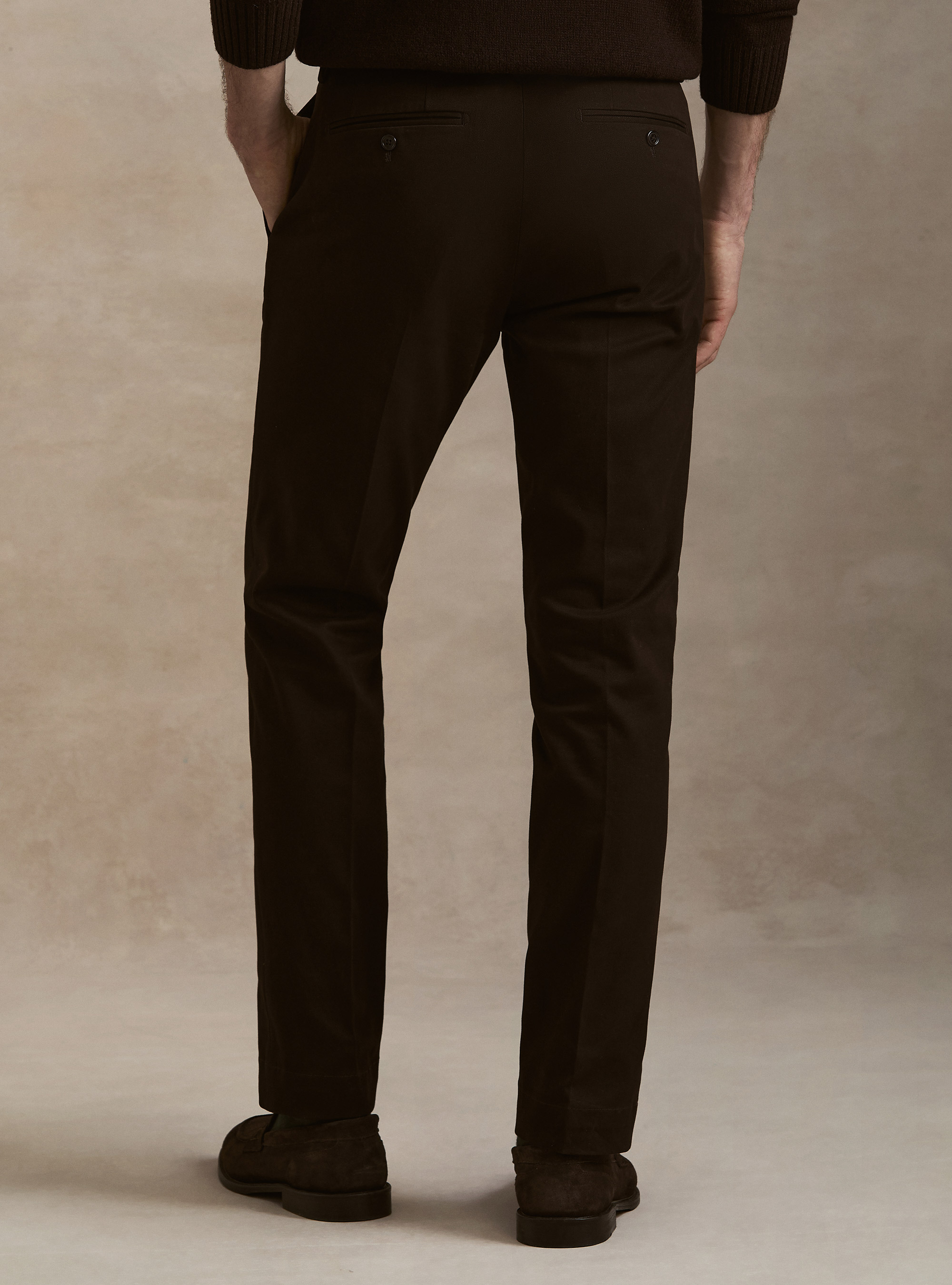 Pantalones de algod&oacute;n esmerilado, MARRON