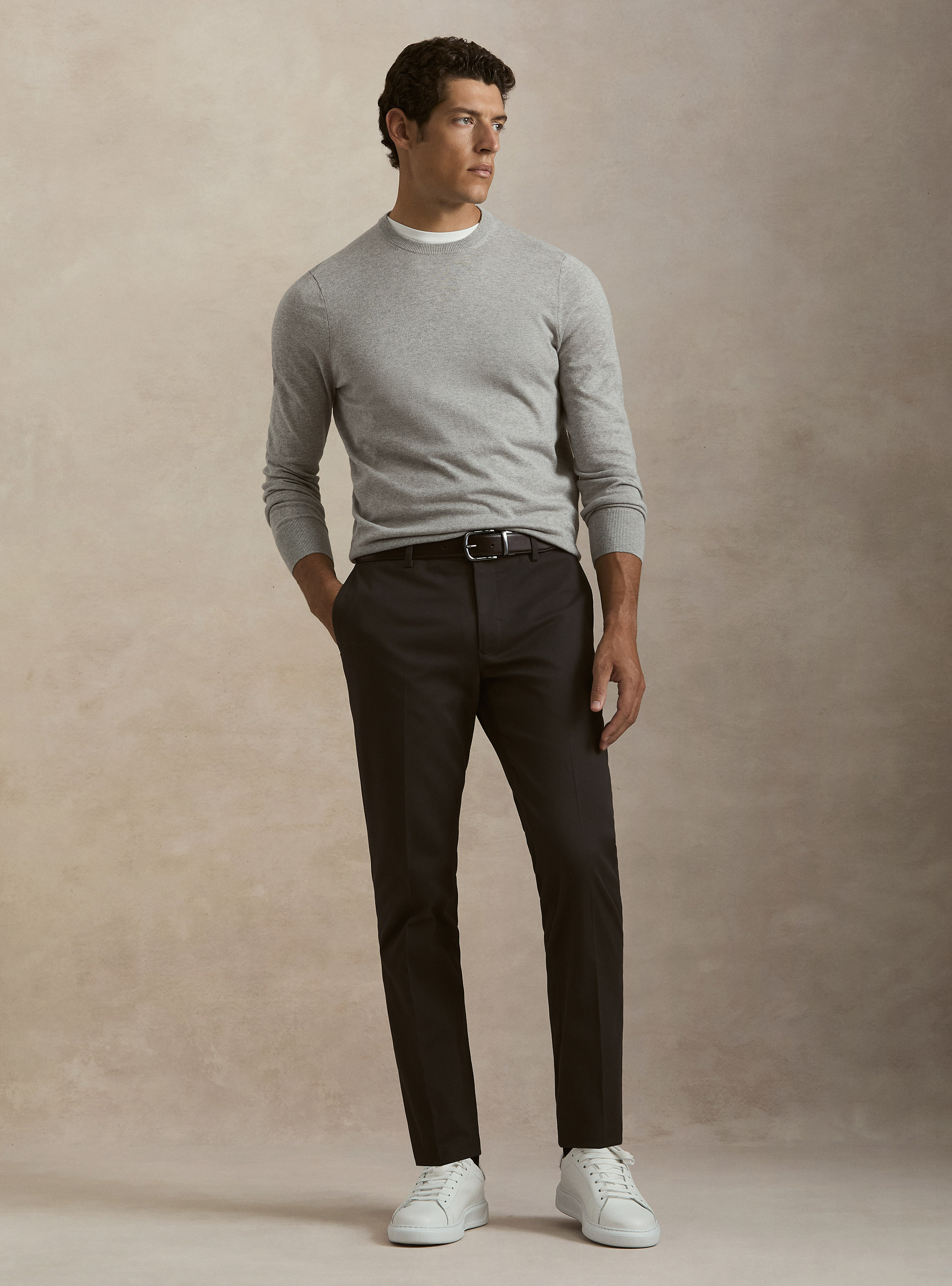 Pantalones de algod&oacute;n esmerilado, ASFALTO 0112C