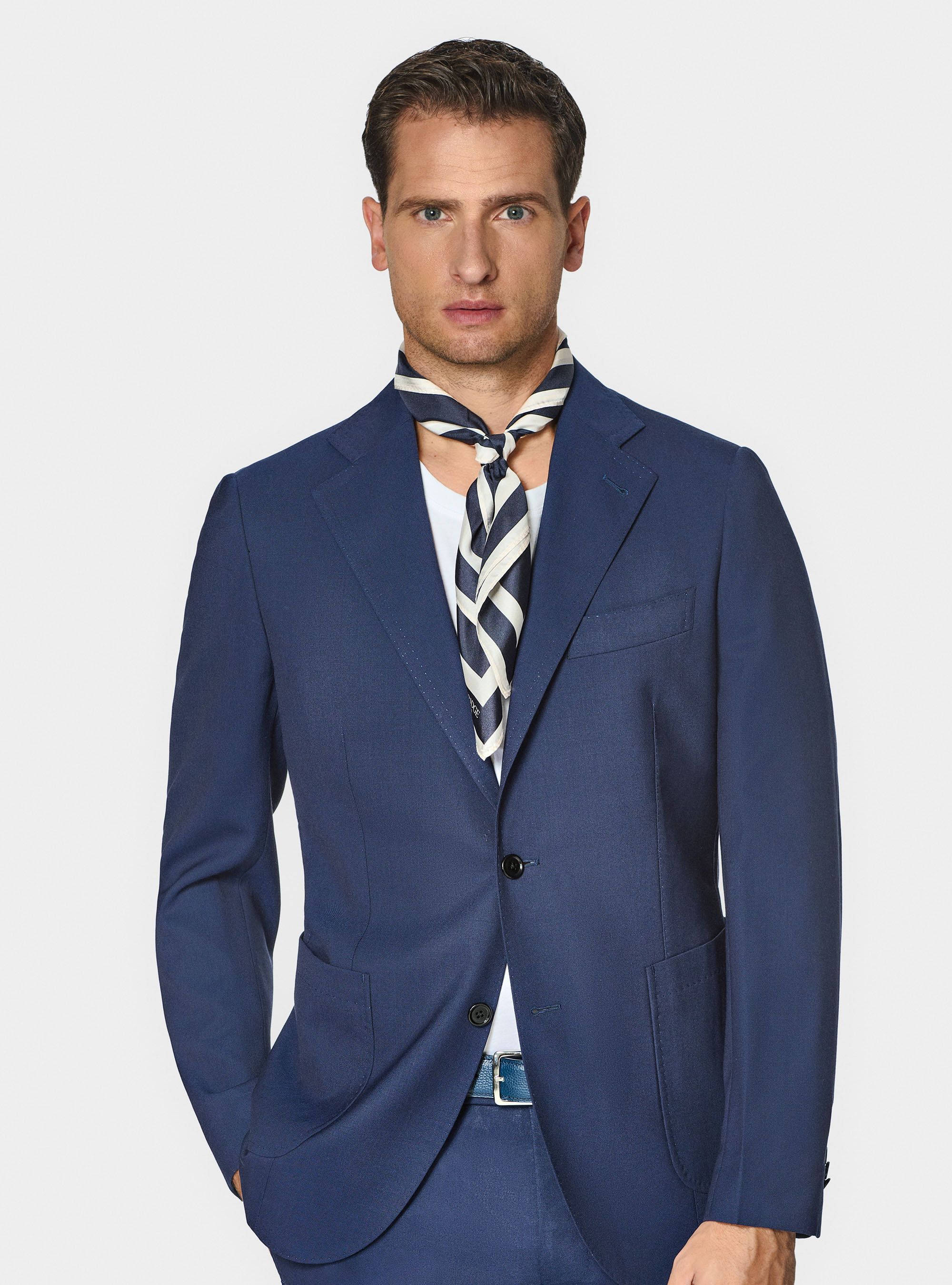 Giacca abito travel in pura lana Cerruti, BLU NAVY