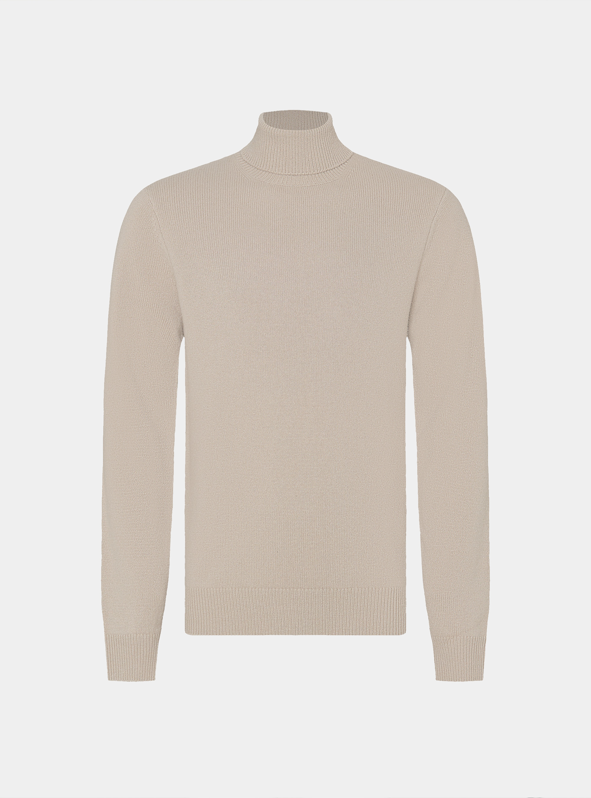 Merino wool turtleneck sweater, SAND