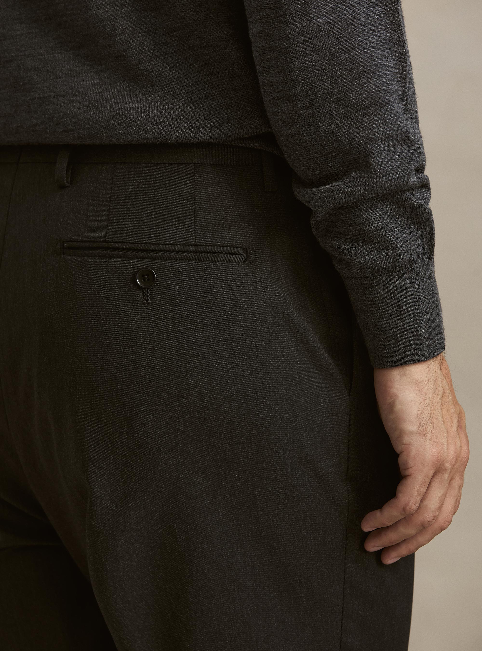 Pantaloni con pince in misto poliestere, GRIS MARENGO