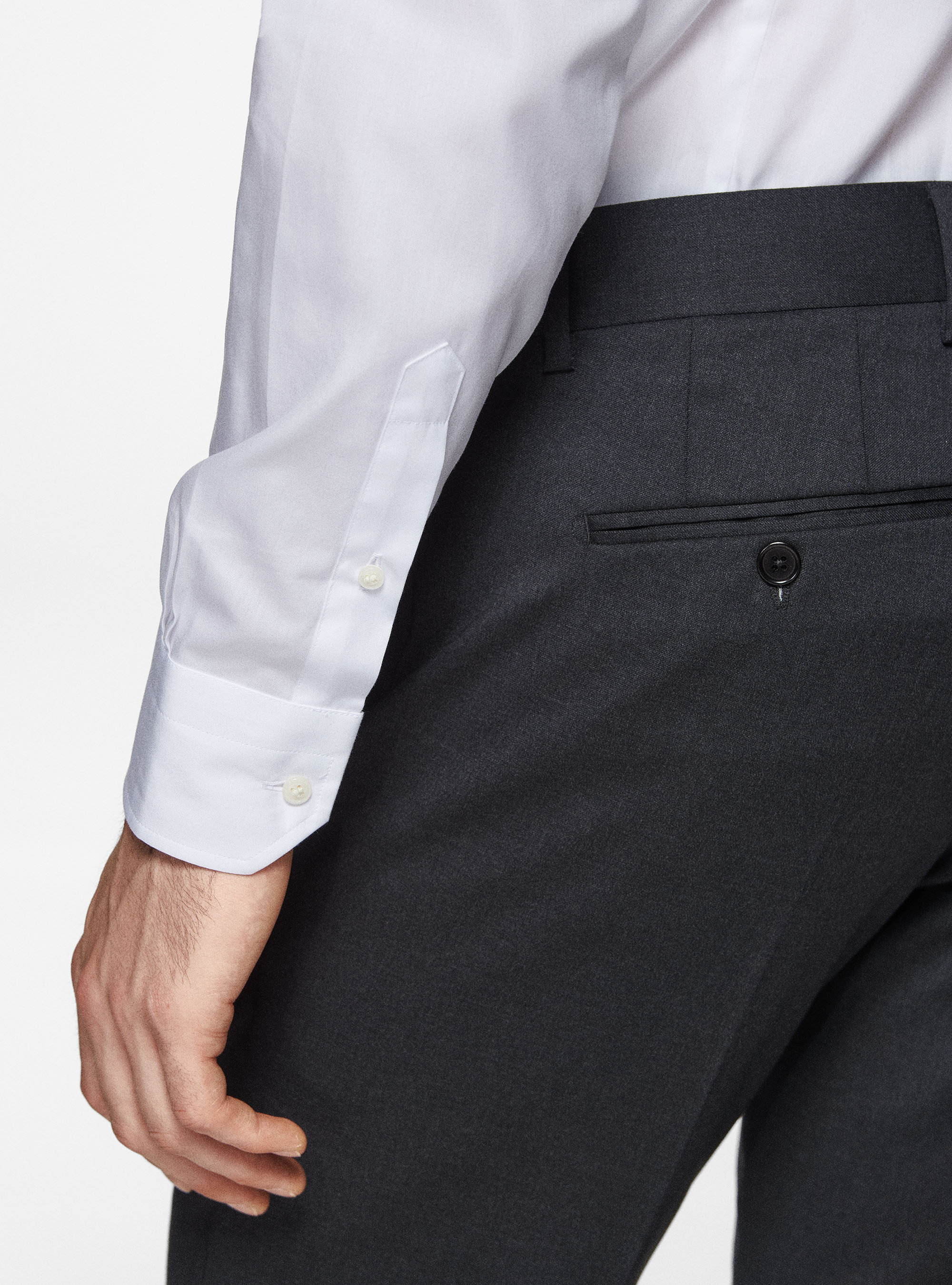 Pantaloni per abito in pura lana superfine 110's Reda, ASFALTO